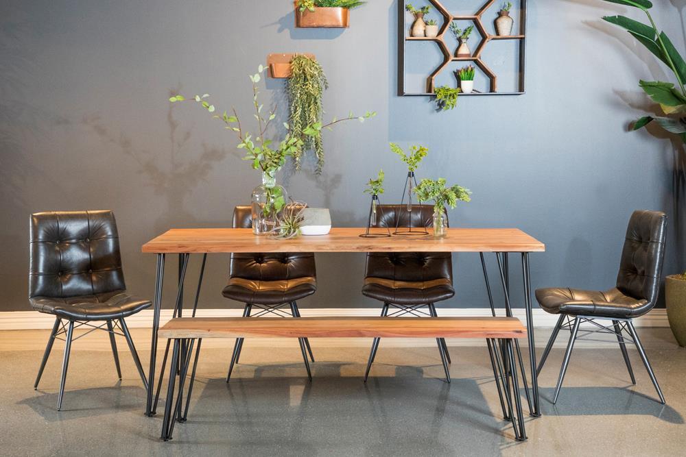 Sherman Natural Acacia/Matte Black Bench - Image 5