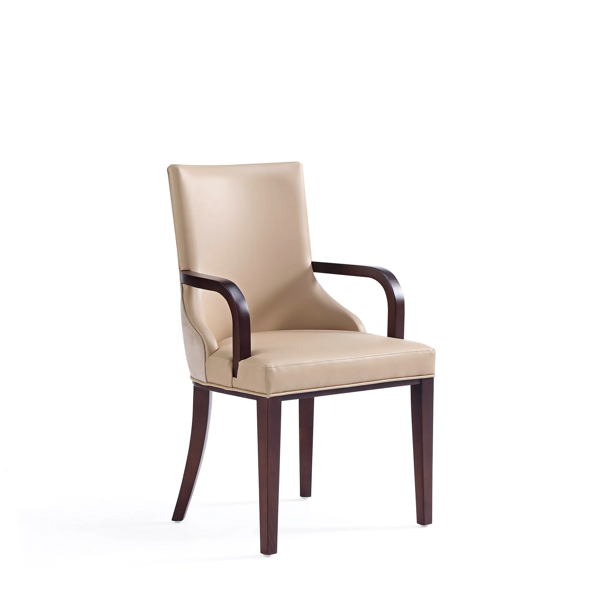 Shubert 6-Piece Faux Leather and Velvet Dining Chair Set in Tan - Image 5