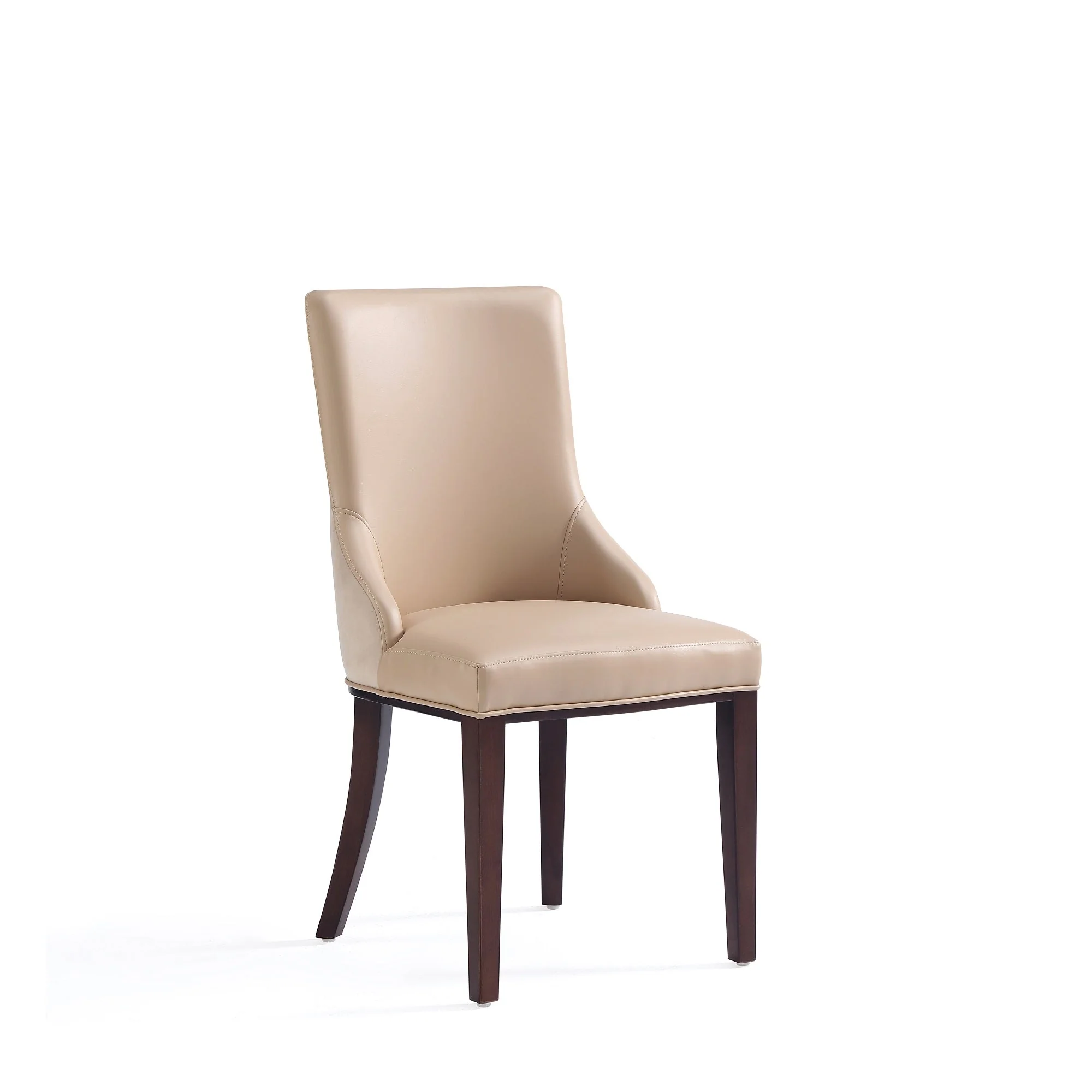 Shubert 6-Piece Faux Leather and Velvet Dining Chair Set in Tan - Image 6