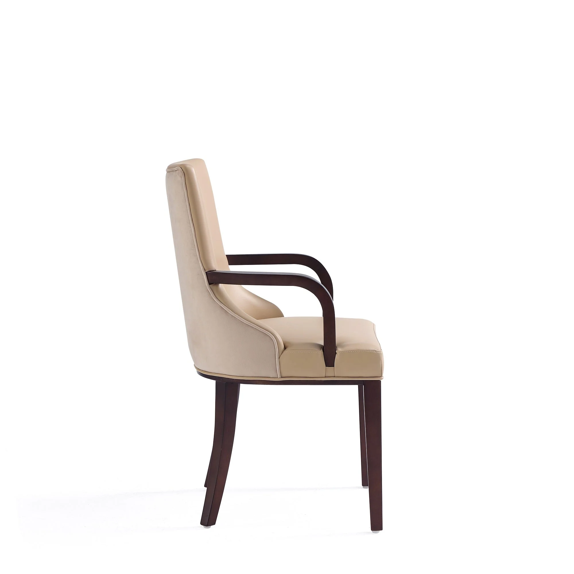 Shubert 8-Piece Faux Leather and Velvet Dining Chair Set in Tan - Image 7