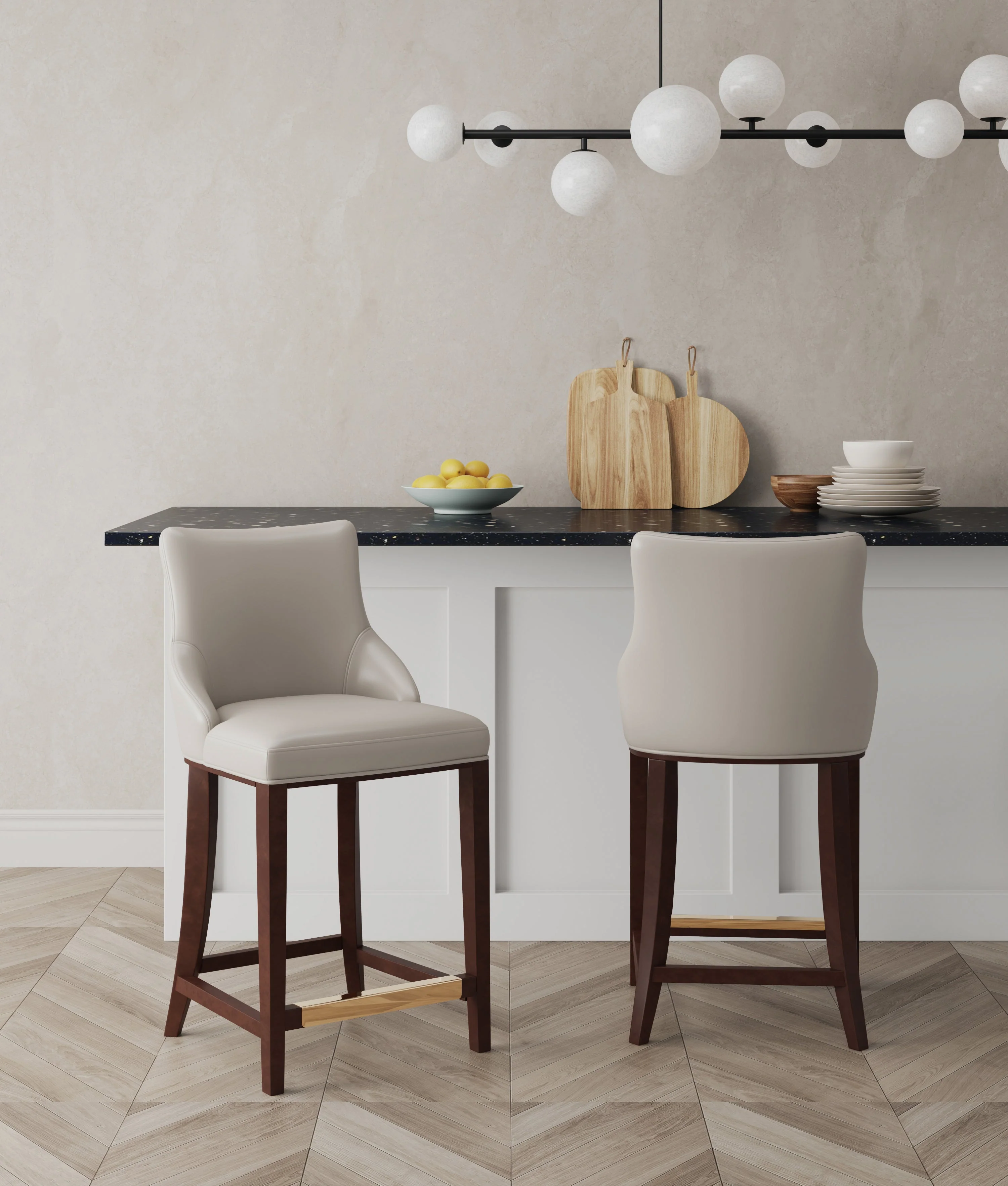 Shubert Counter Stool in Light Grey (set of 2) - Image 2