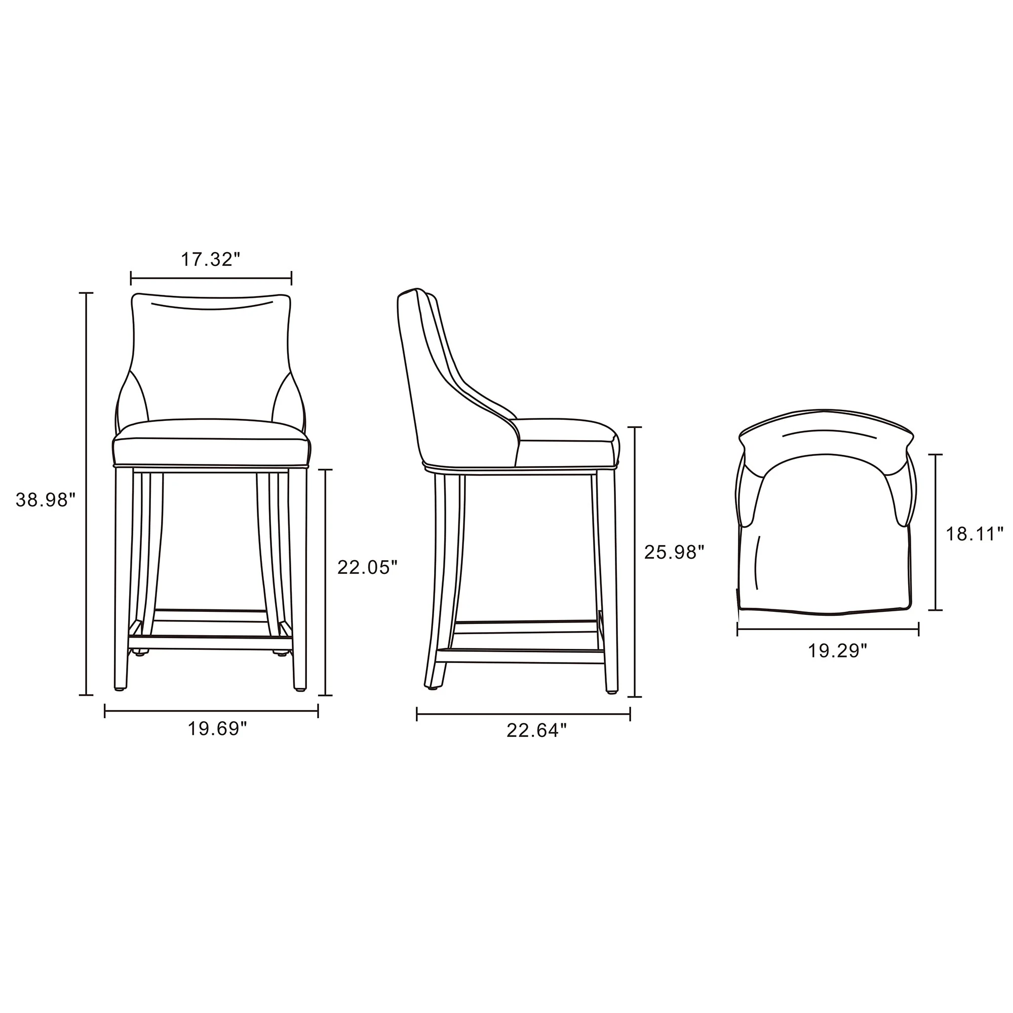 Shubert Counter Stool in Tan (set of 3) - Image 3