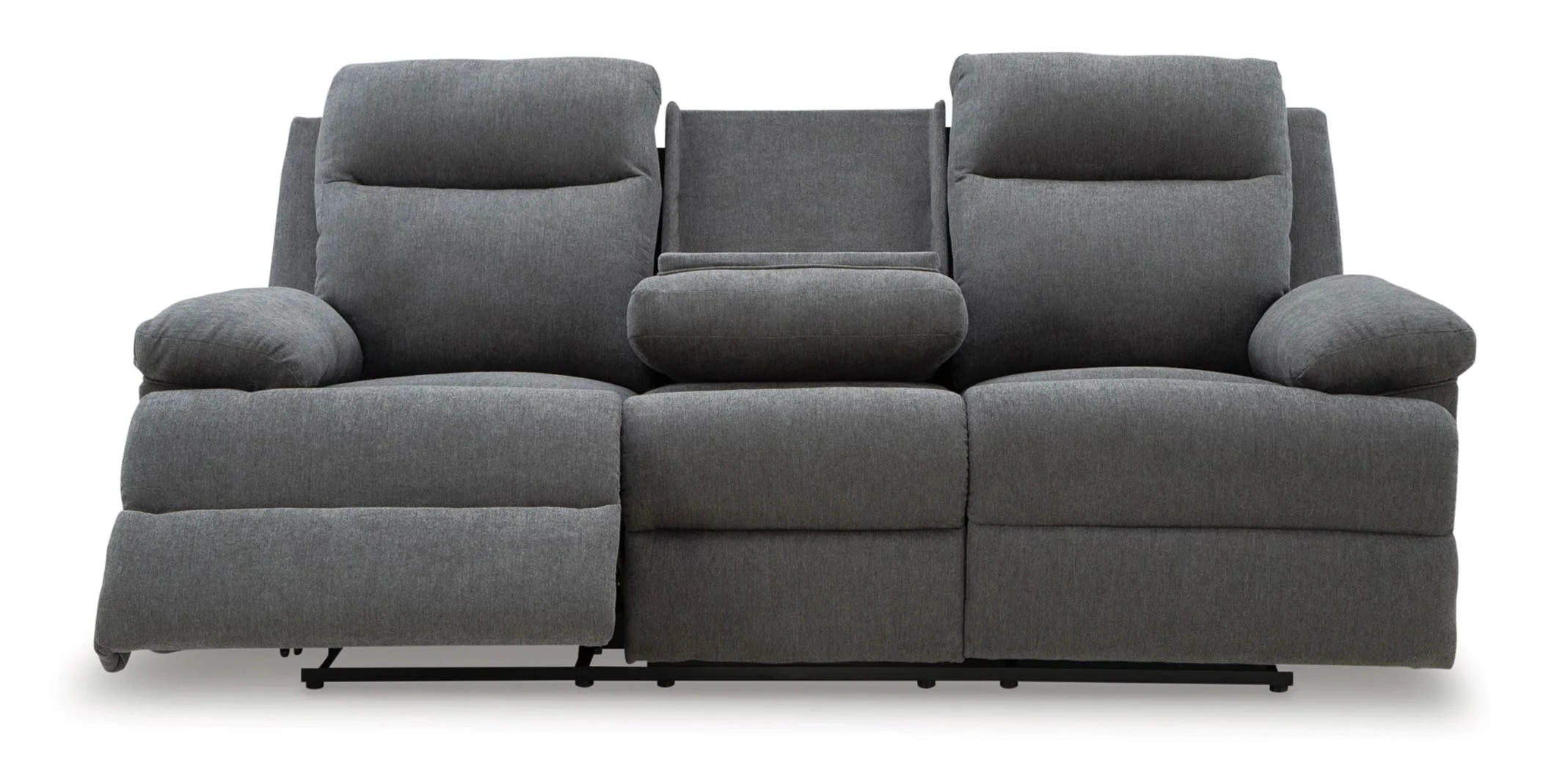 Side-Swipe Charcoal Manual Reclining Sofa & Loveseat - Image 6