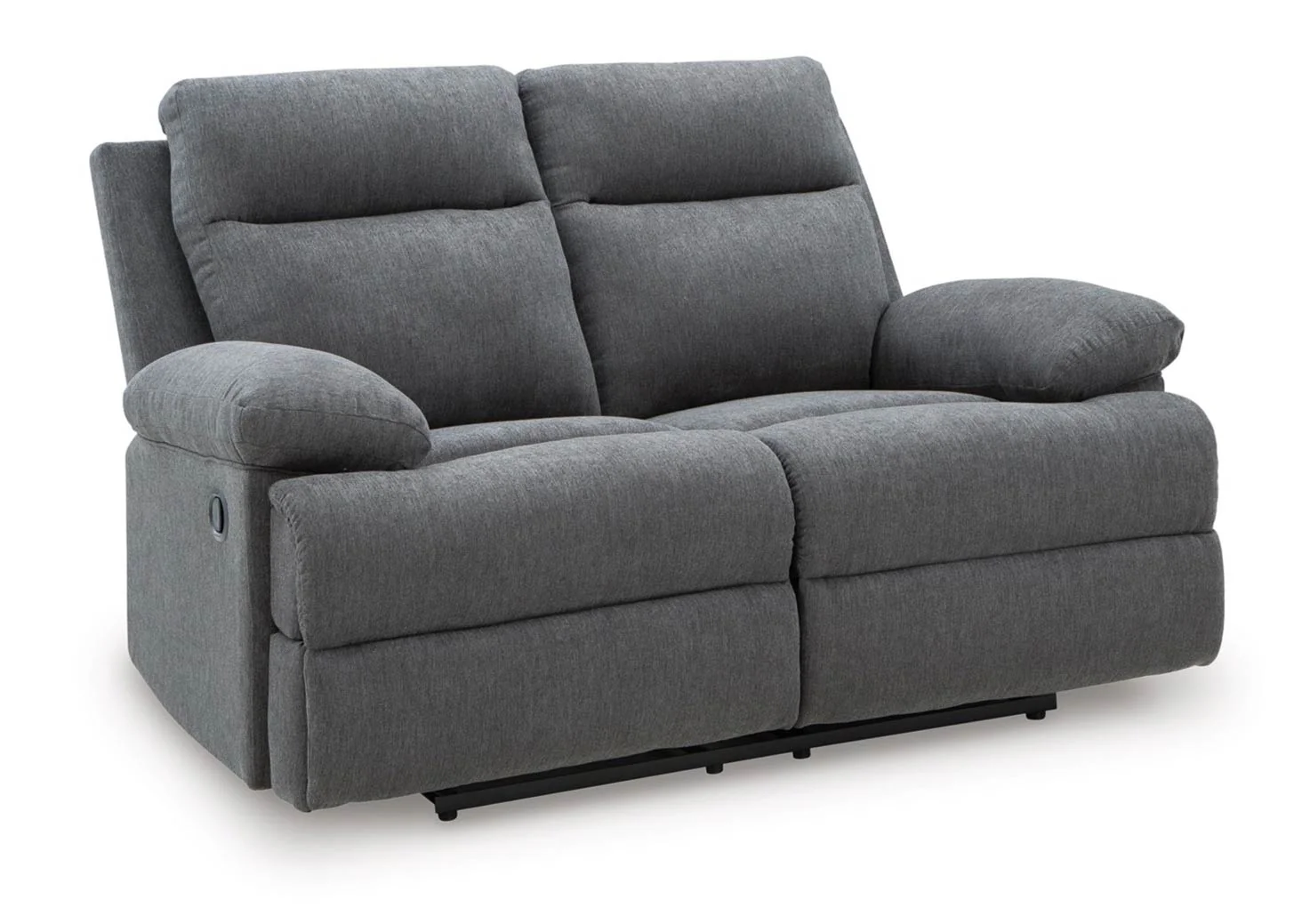 Side-Swipe Charcoal Manual Reclining Sofa & Loveseat - Image 7