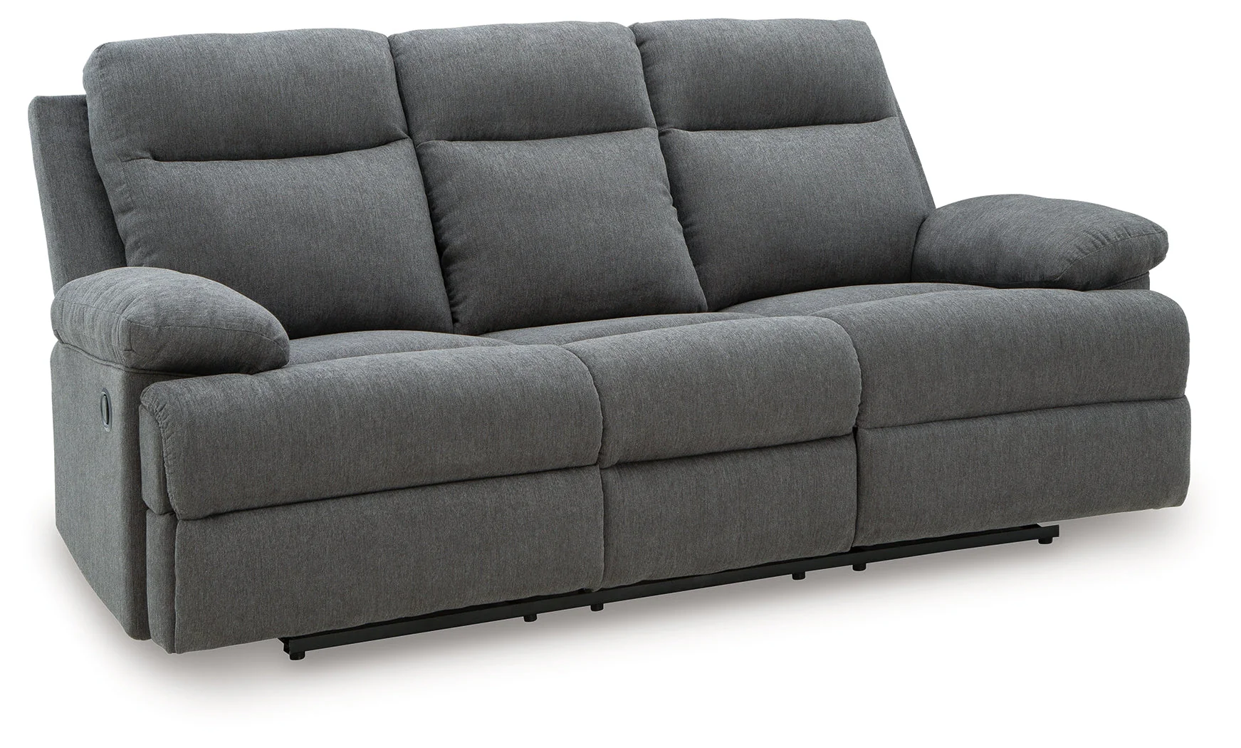 Side-Swipe Charcoal Manual Reclining Sofa with Drop Down Table - Image 2