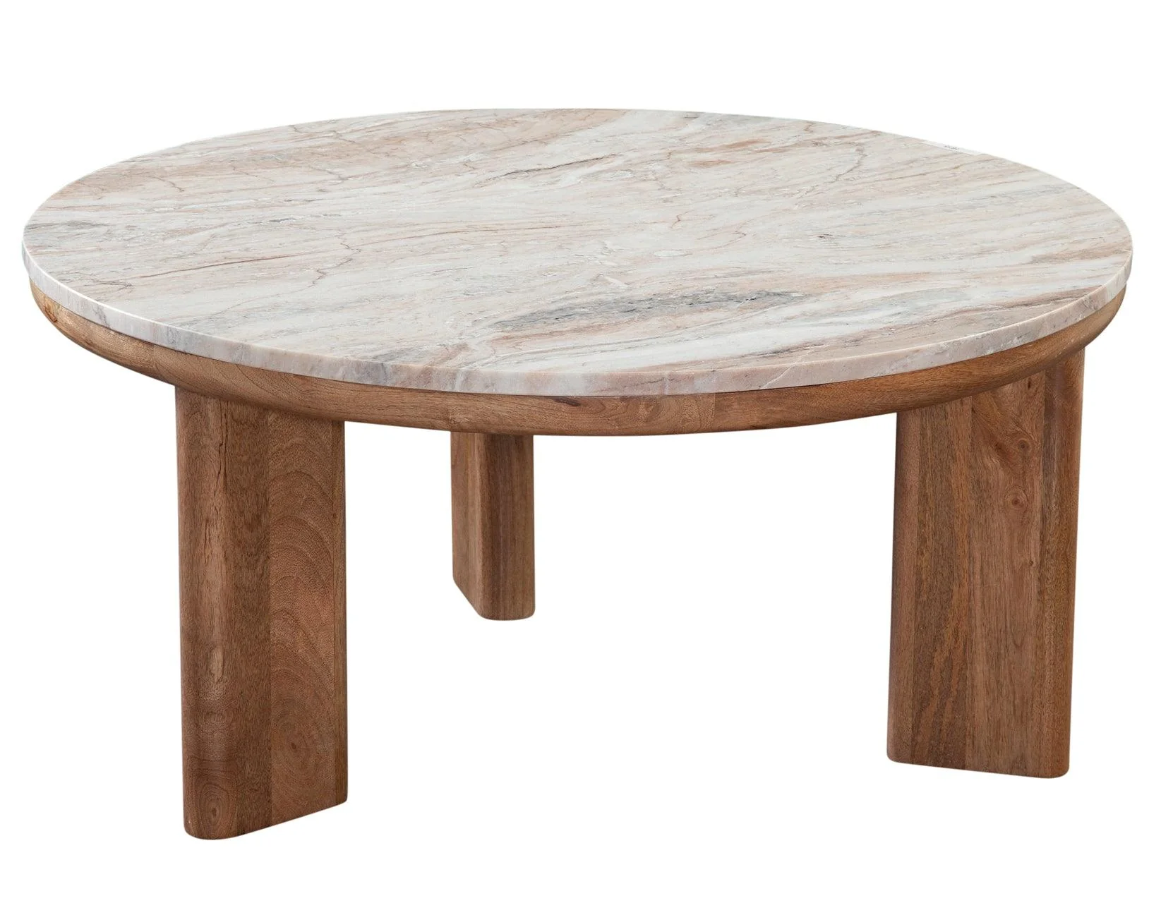 Sidney 3-Piece Round Toronto Brown Marble Top Table Set - Image 4