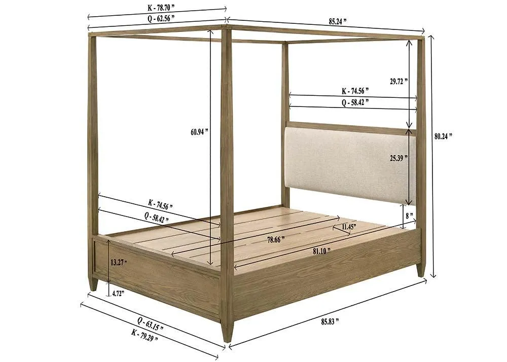 Sienna Rustic Natural Canopy Platform Bedroom Set - Image 11