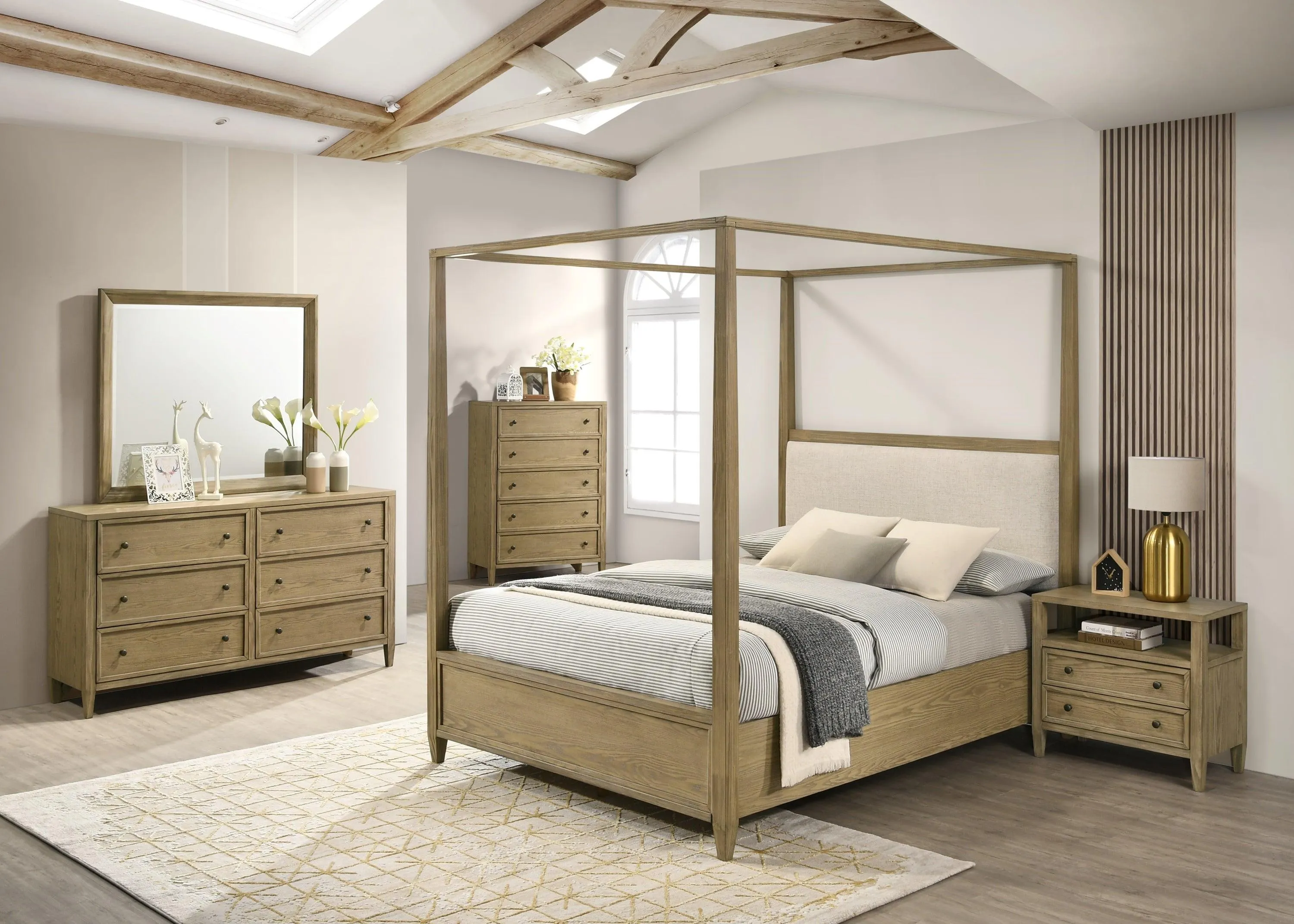 Sienna Rustic Natural King Canopy Platform Bed - Image 2