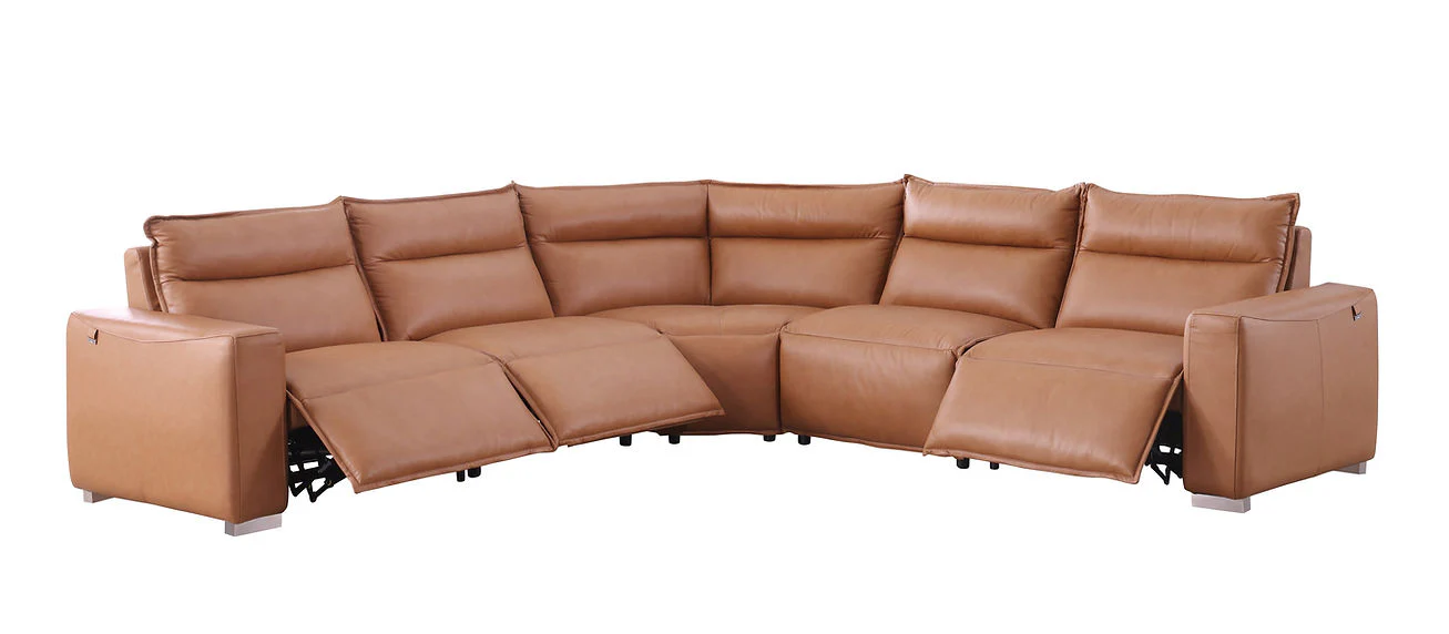 Sierra Camel 5-Piece Reclining Sectional - Image 2