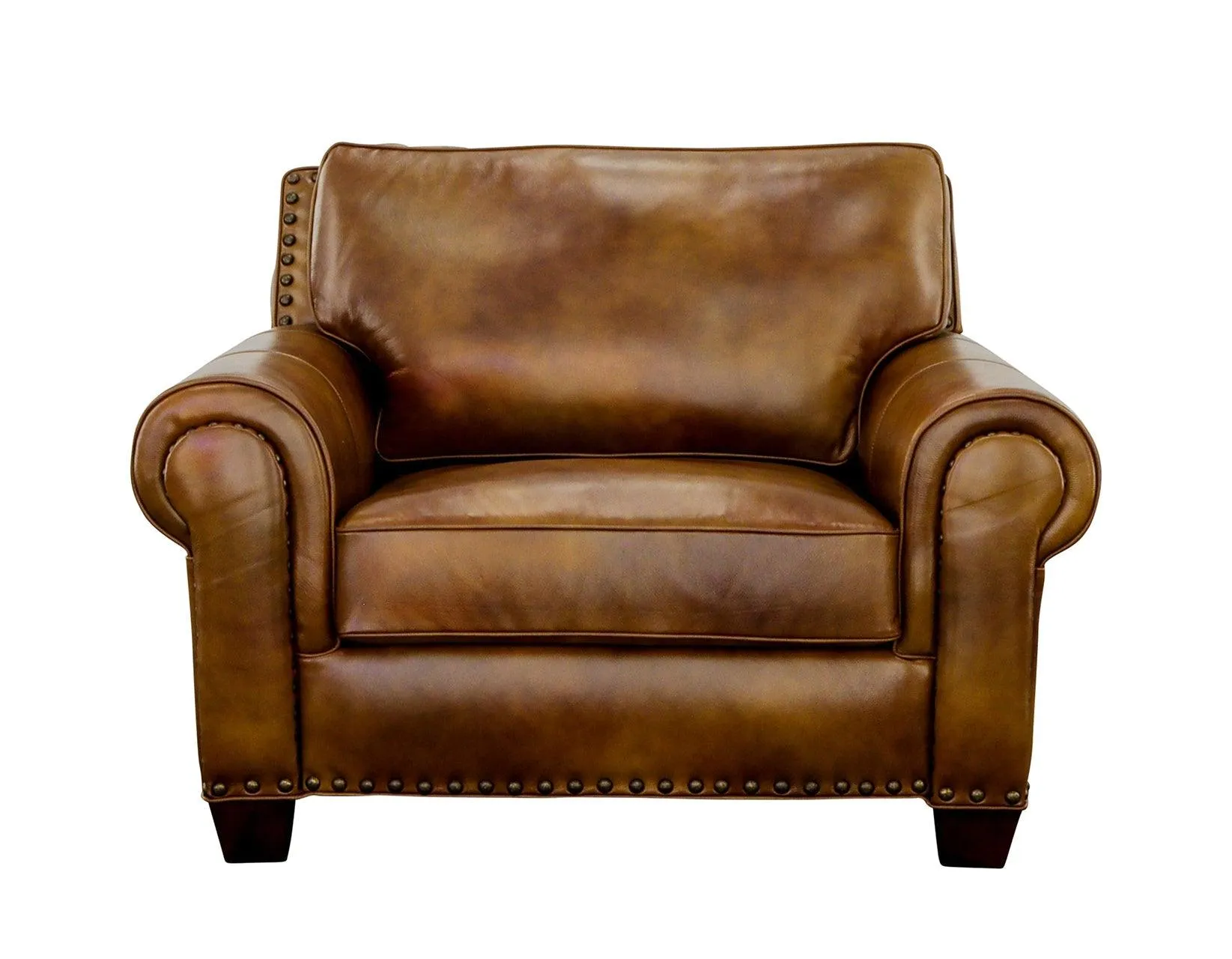 Silverado Camel Top-Grain Leather Oversized Chair - Image 2