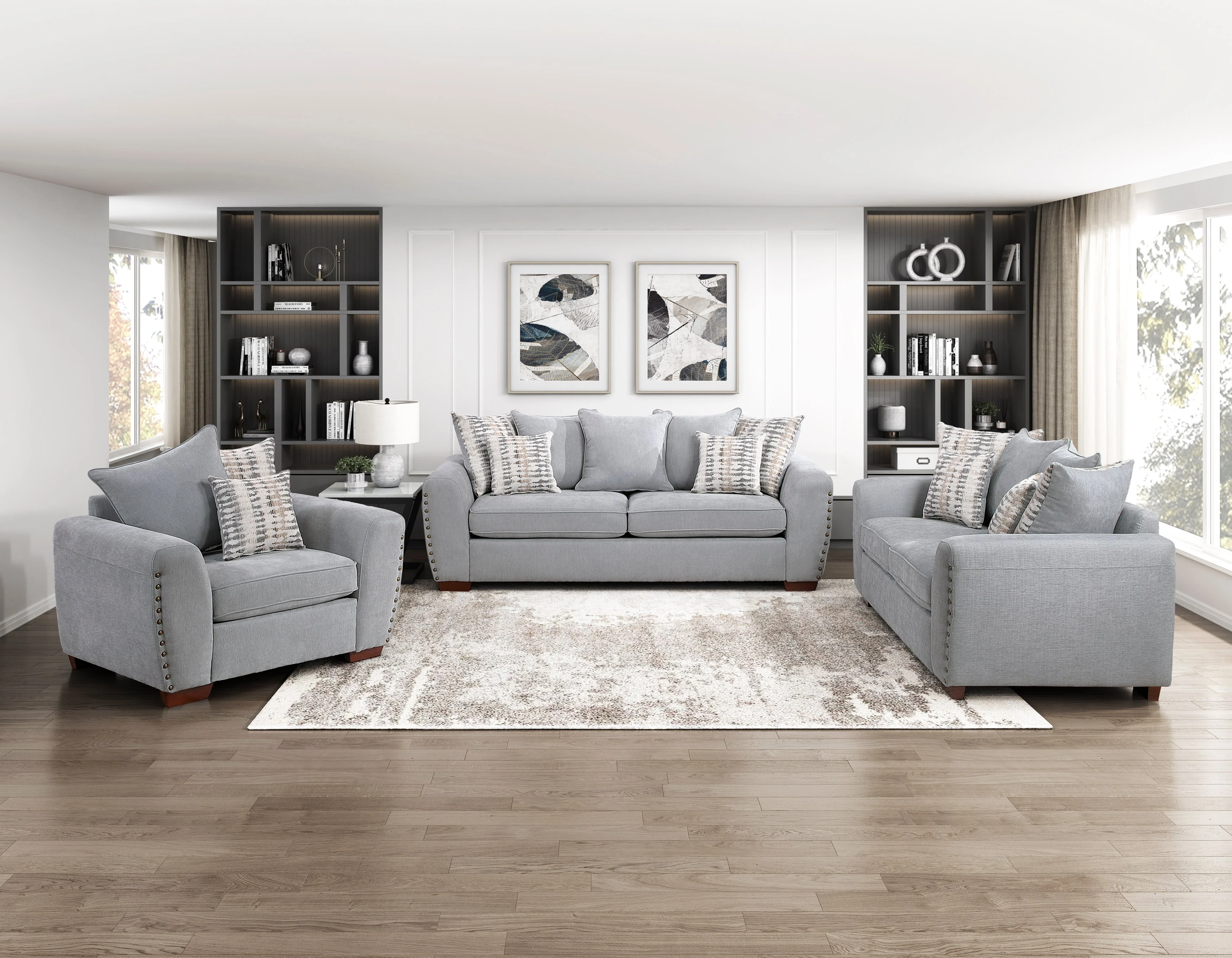 Silverthorne Gray Loveseat - Image 11