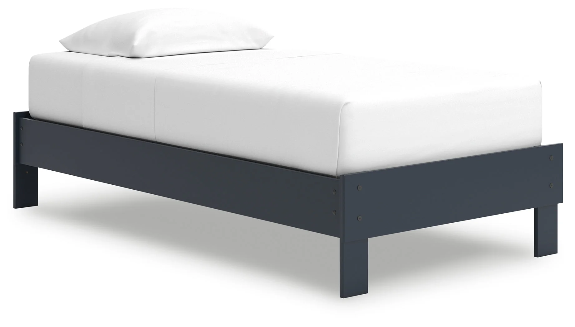 Simmenfort Navy Blue Twin Platform Base Bed - Image 7