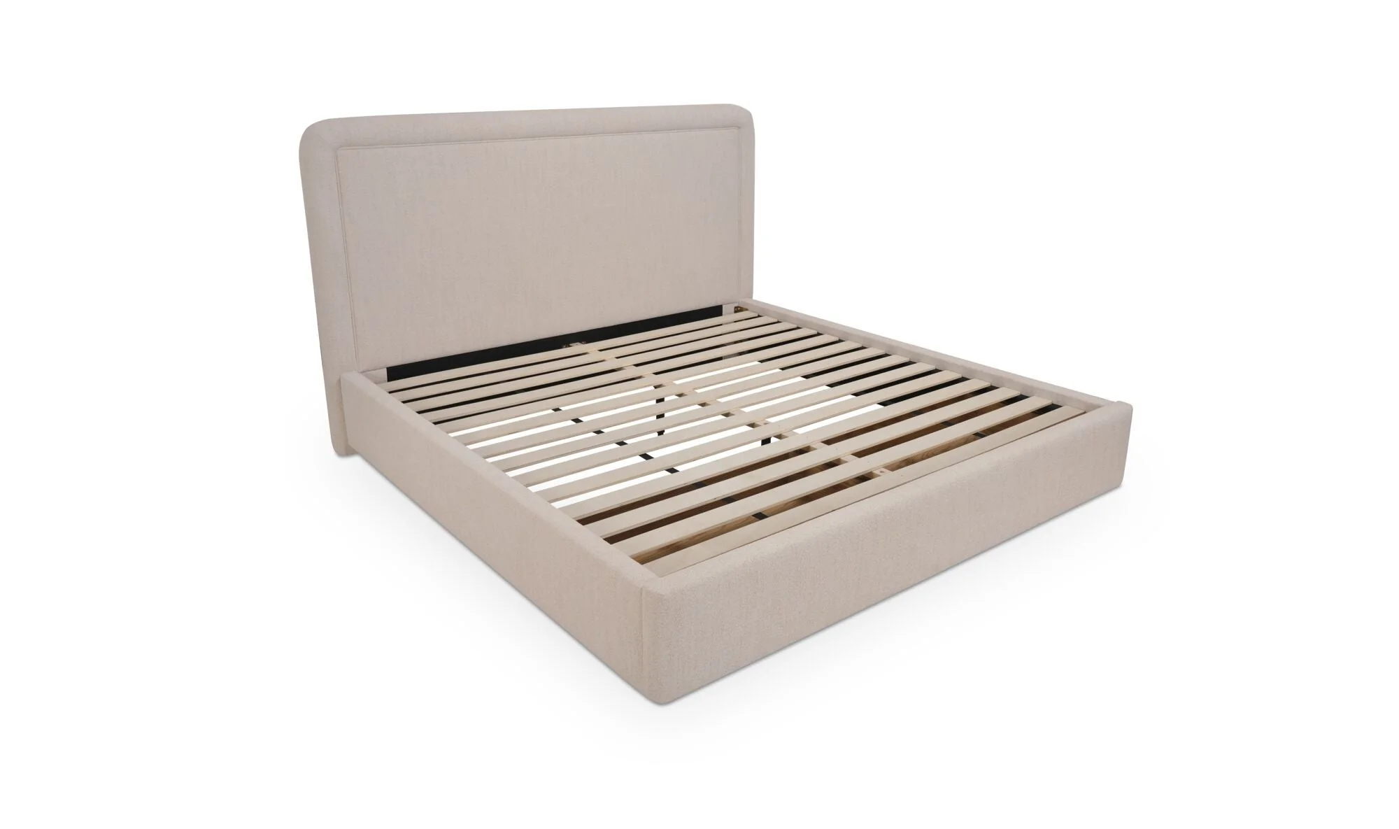 Simon Queen Storage Bed Flecked Beige - Image 6