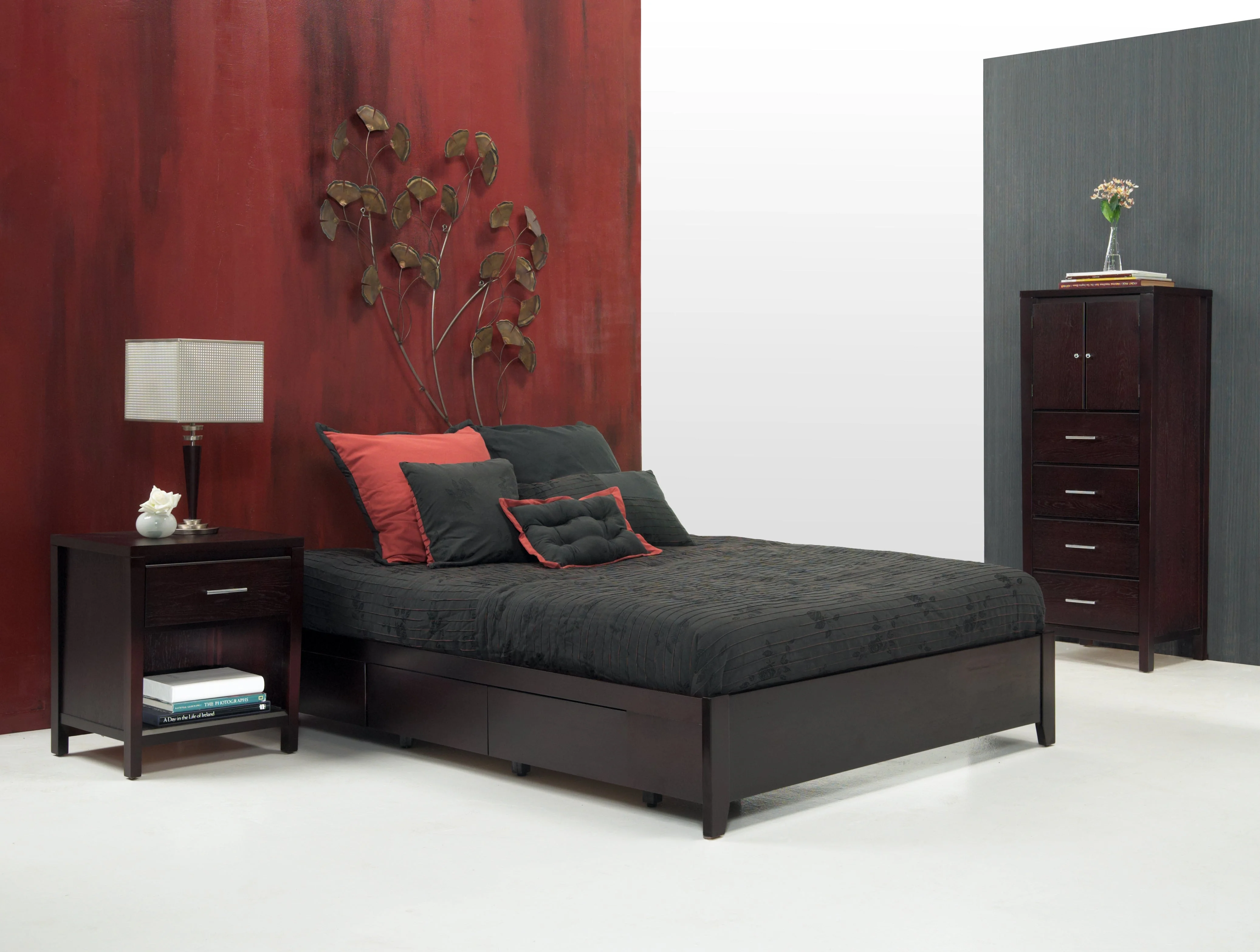 Simple Wood California King  Storage Bed in Espresso - Image 6