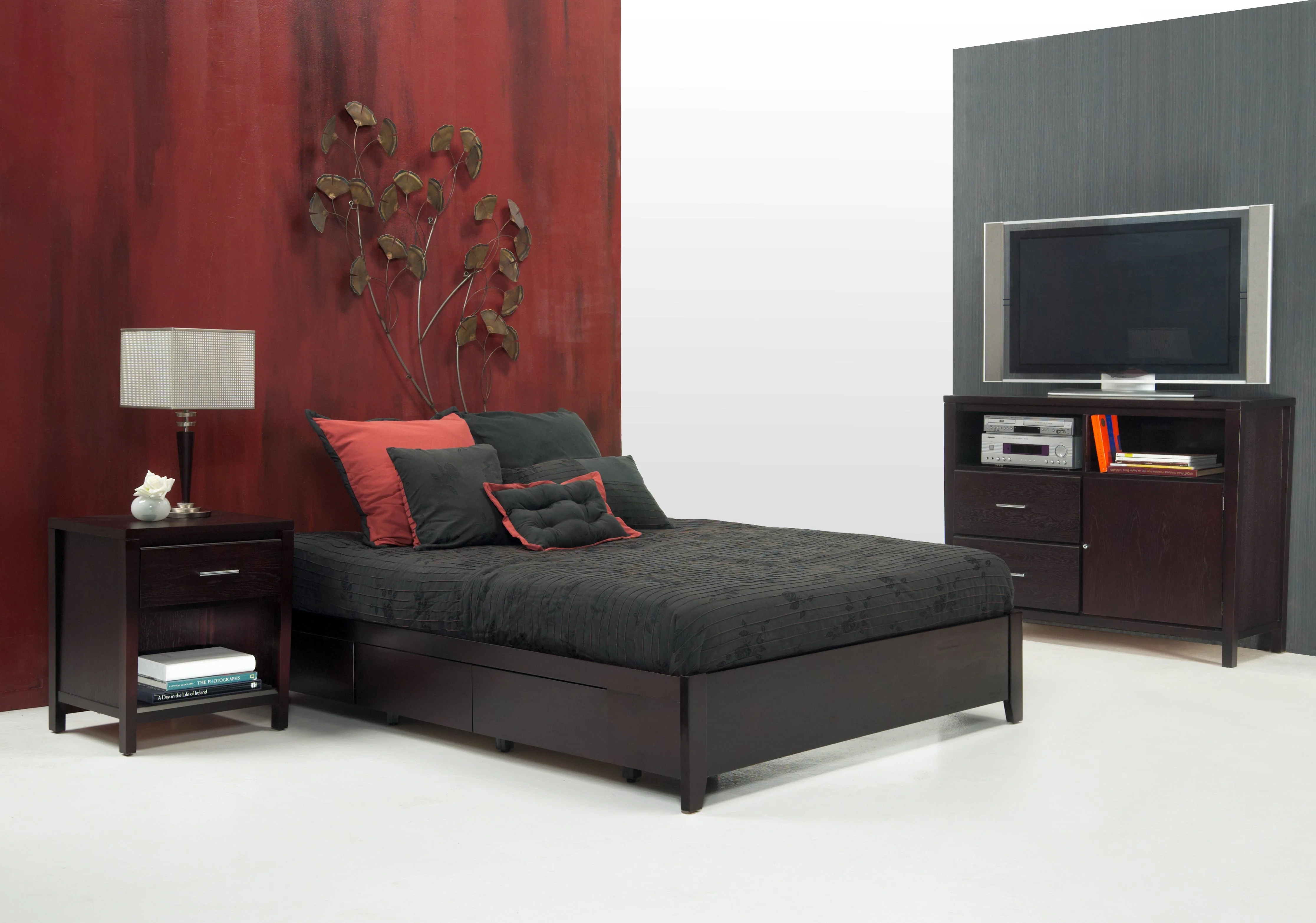 Simple Wood Full Storage Bed in Espresso - Image 5