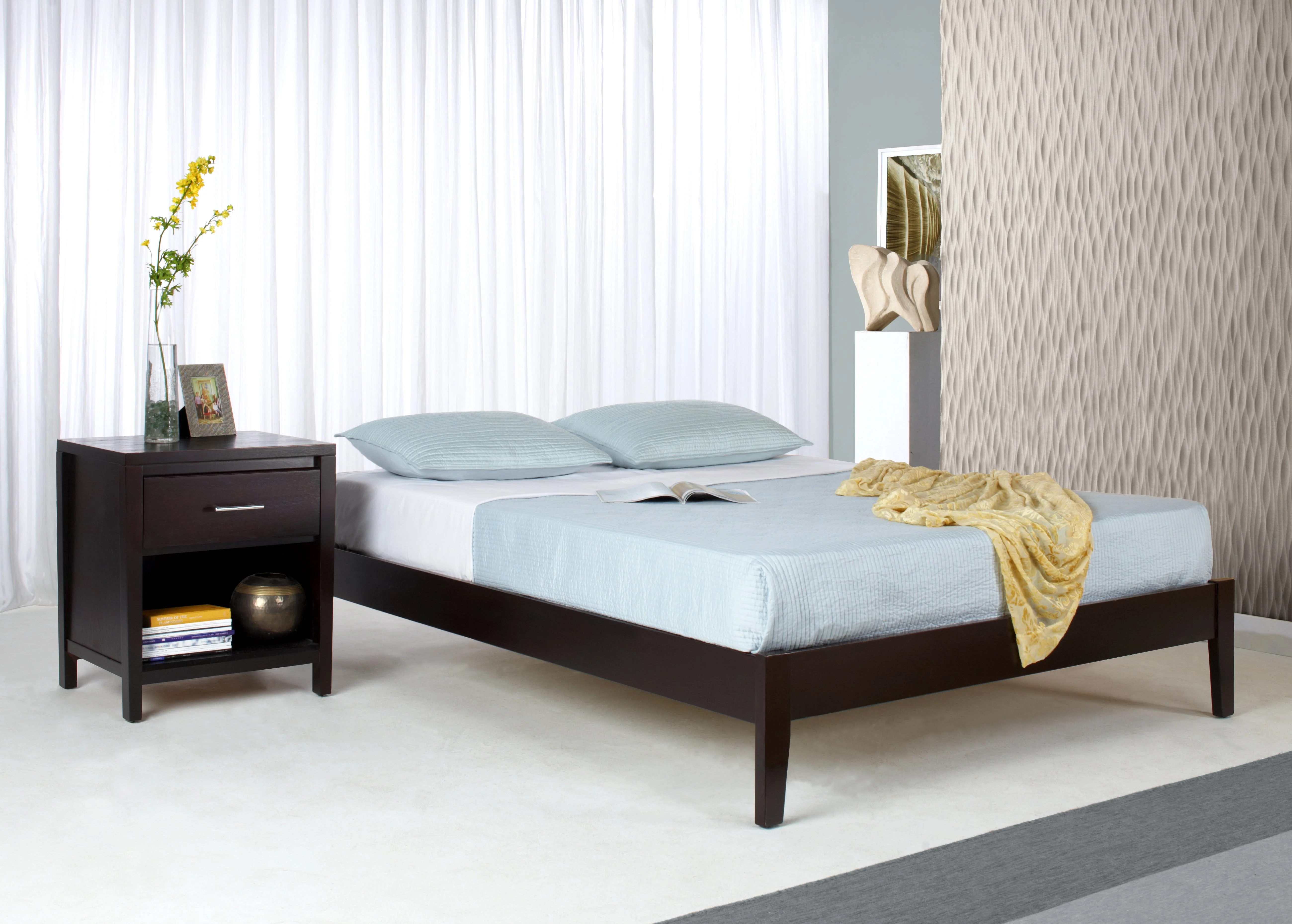 Simple Wood Queen Platform Bed in Espresso - Image 3