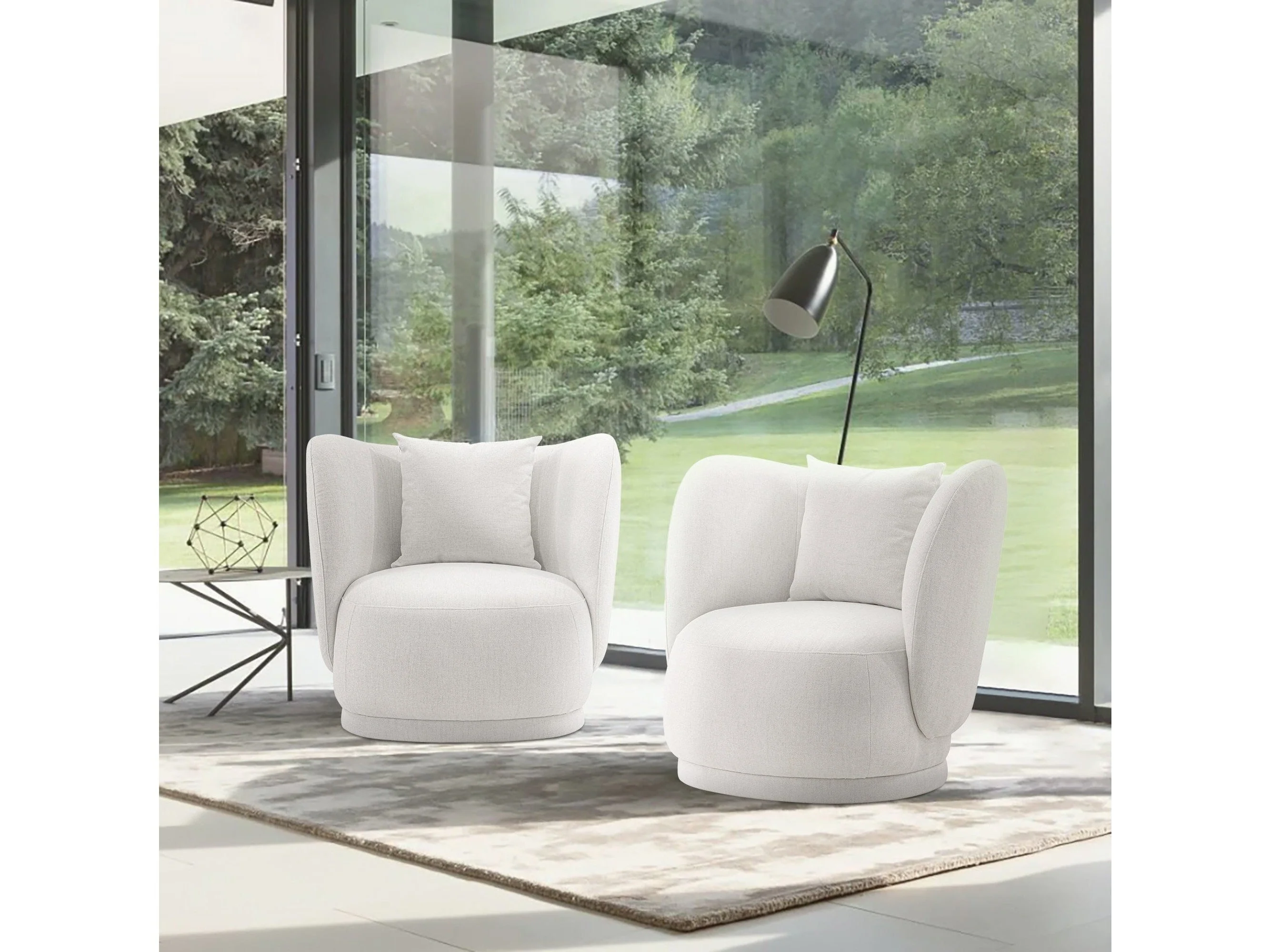 Siri Accent Chair in Cream (set of 2)