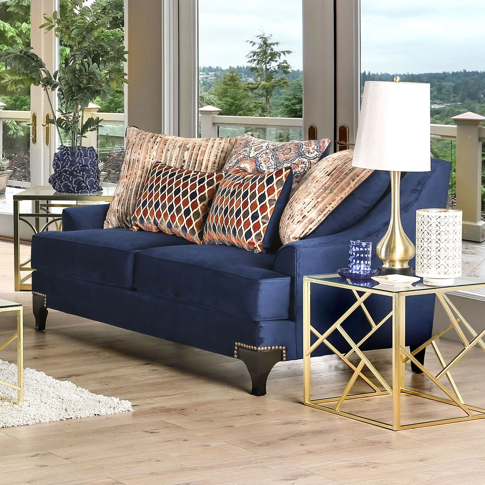 Sisseton Navy Sofa & Loveseat - Image 3