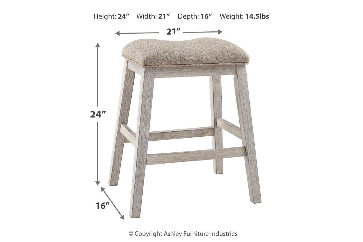 Skempton White/Light Brown Counter Height Barstool, Set of 2 - Image 5