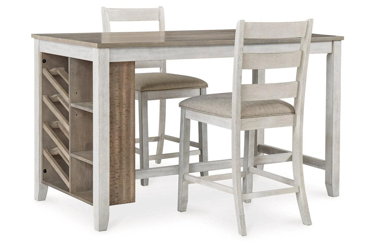 Skempton White/Light Brown Counter Height Dining Table and 2 Barstools - Image 2