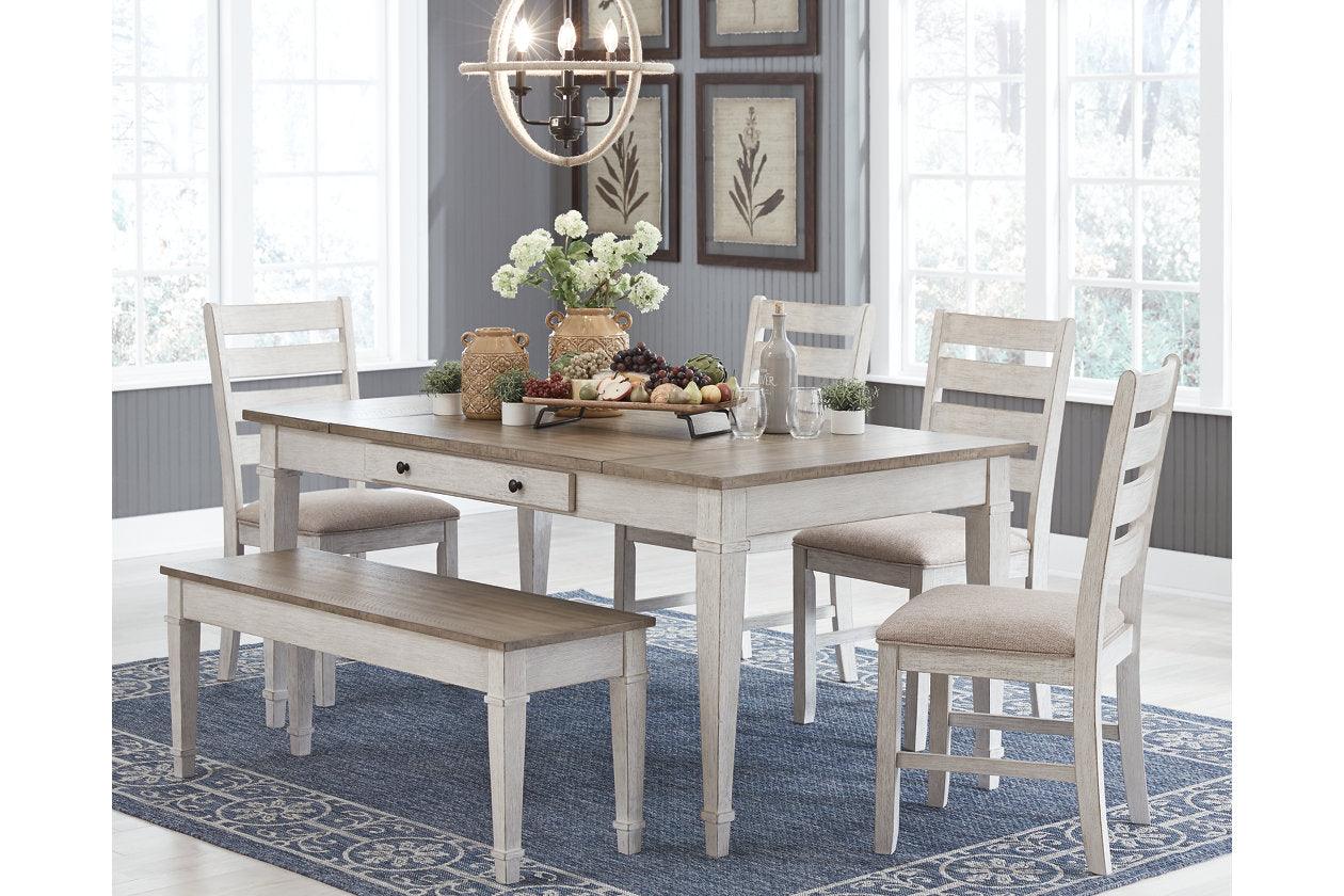 Skempton White/Light Brown Dining Table - Image 2