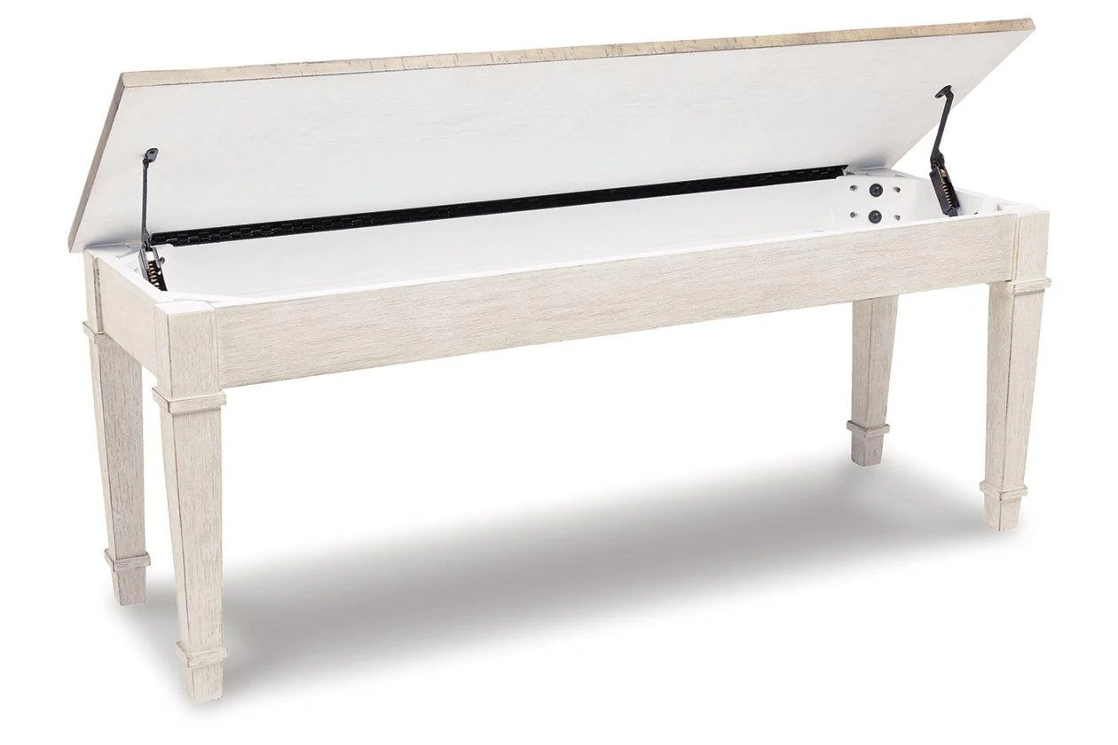 Skempton White/Light Brown Storage Bench - Image 3