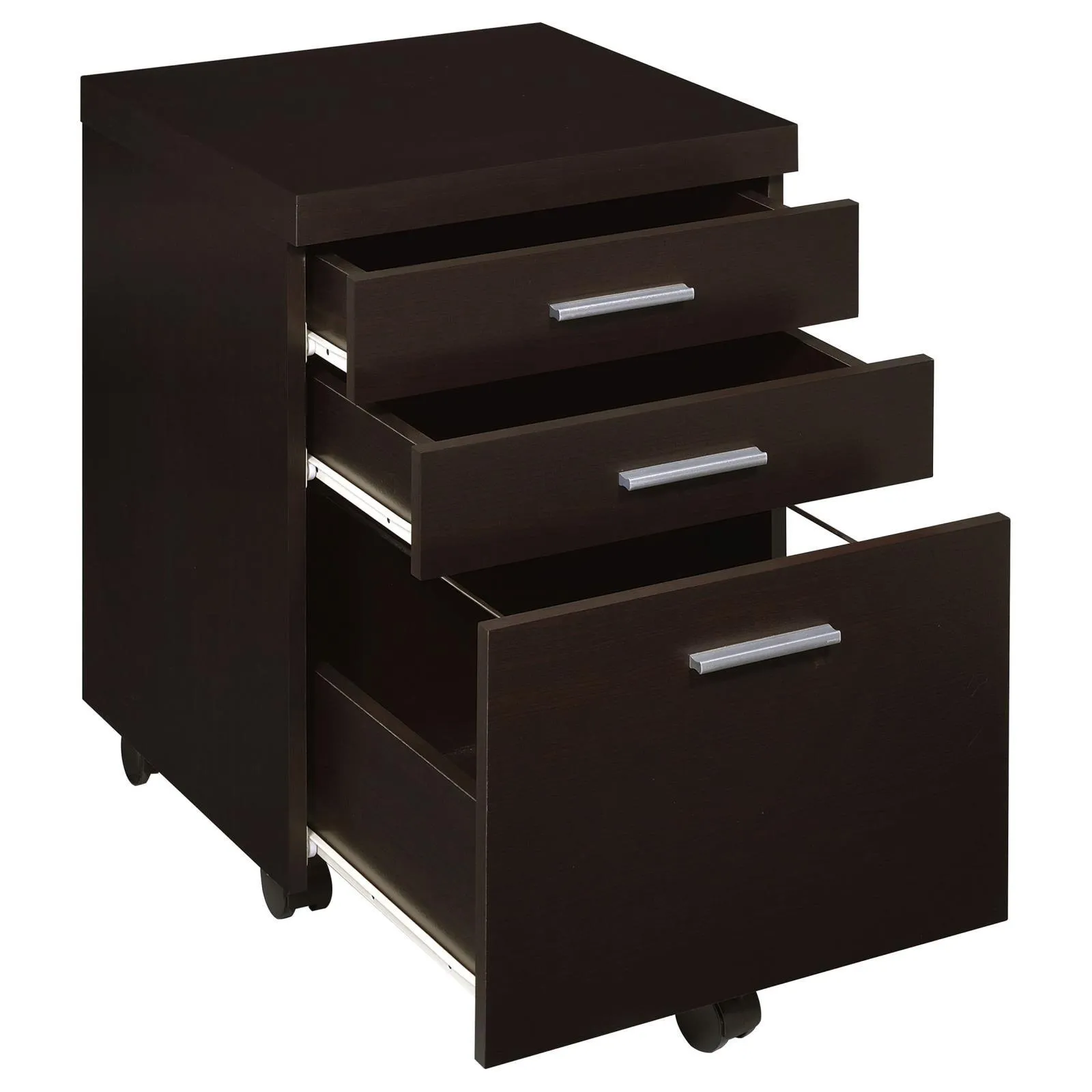 Skylar Cappuccino 3-Drawer Mobile File Cabinet - Image 2
