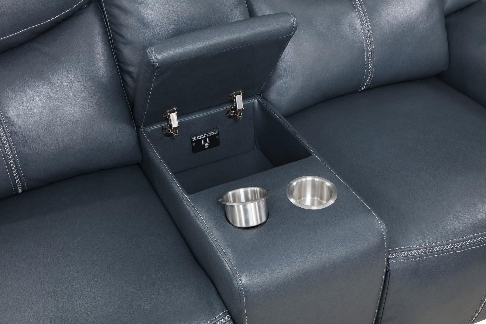 Sloane Blue 3-Piece Upholstered Motion Reclining Sofa Set - Image 20