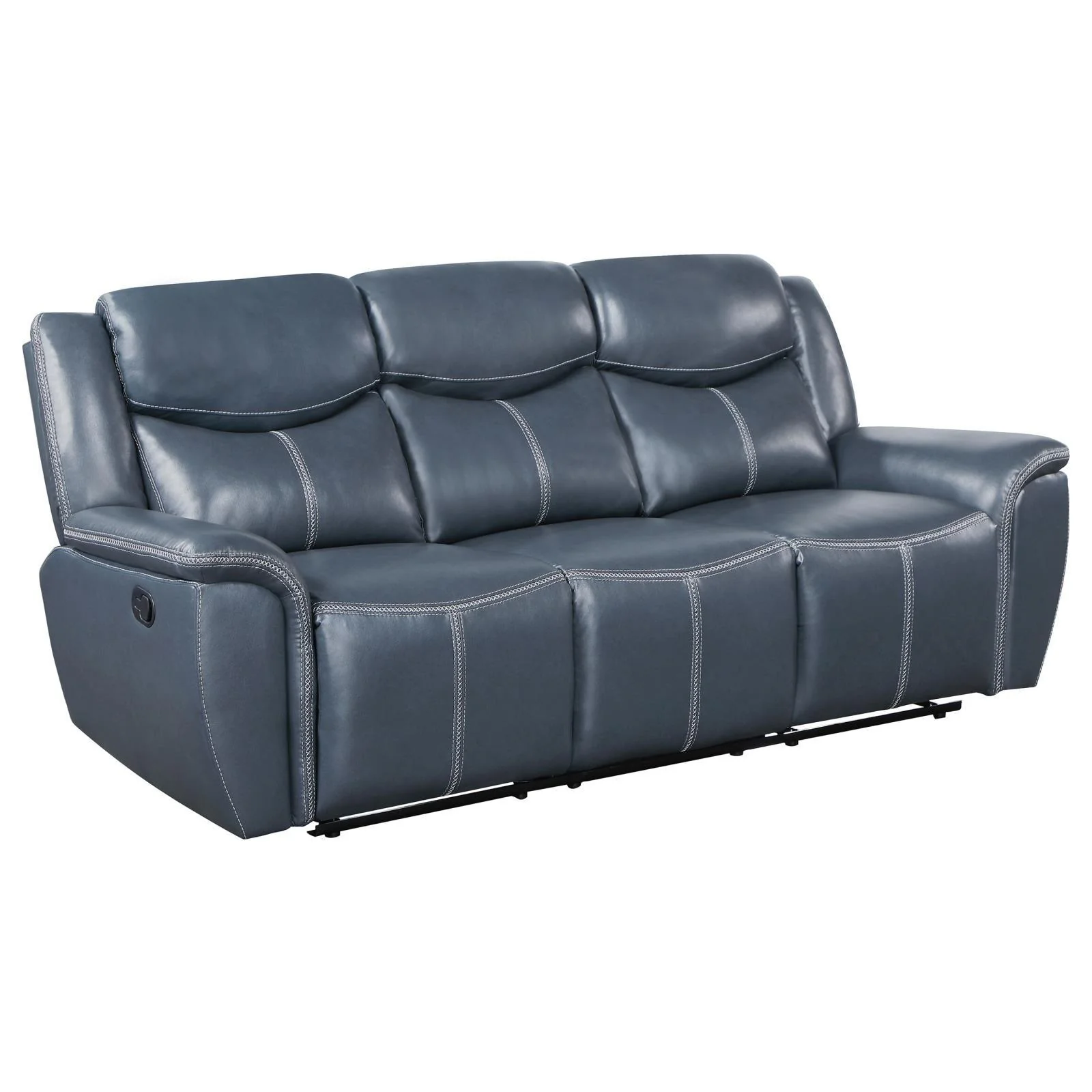 Sloane Blue 3-Piece Upholstered Motion Reclining Sofa Set - Image 3