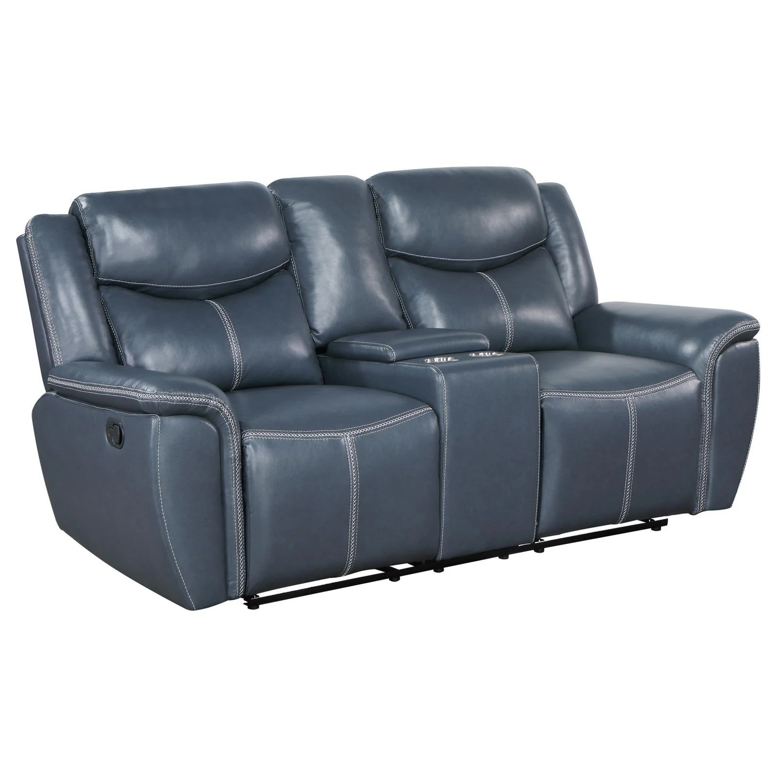 Sloane Blue 3-Piece Upholstered Motion Reclining Sofa Set - Image 8
