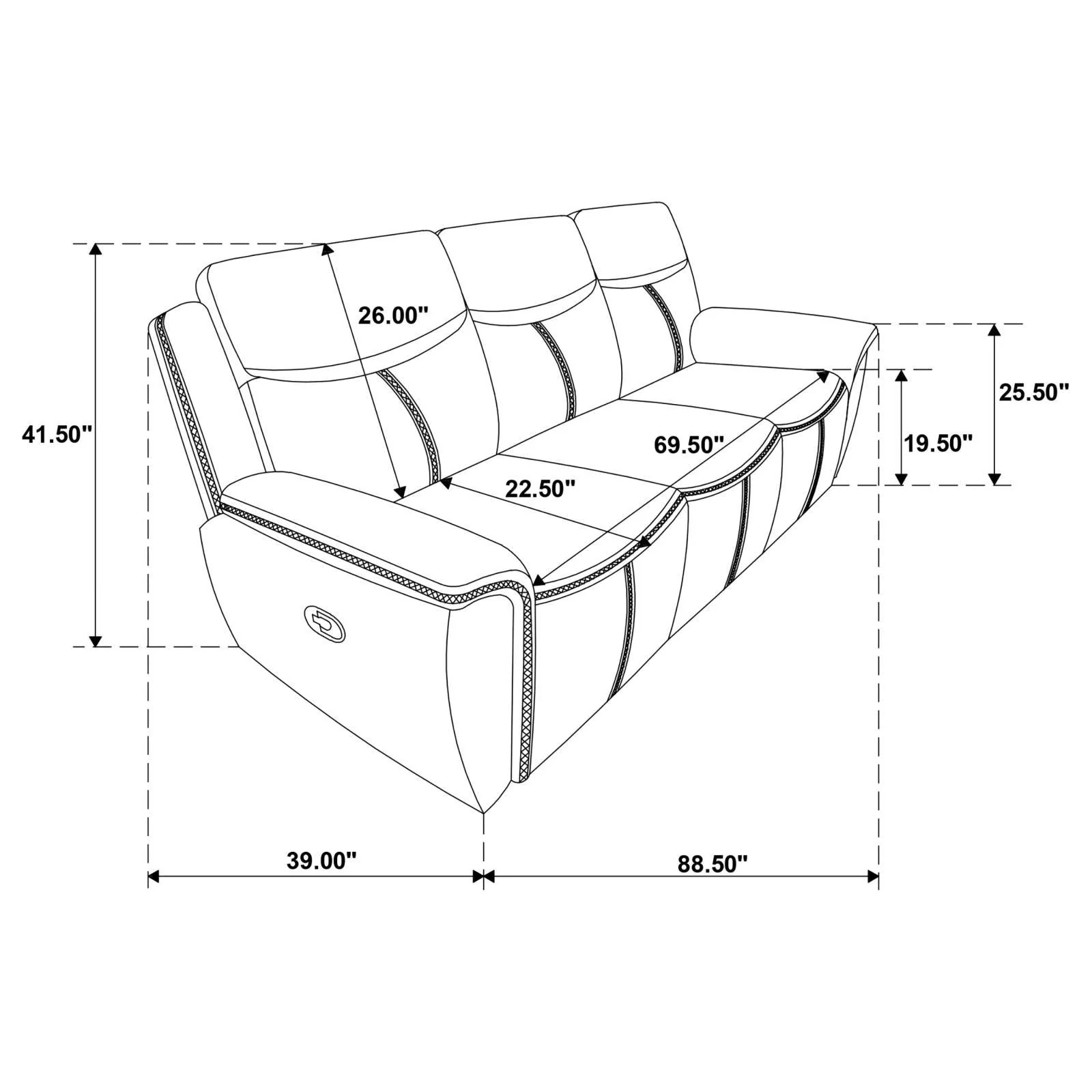 Sloane Blue Upholstered Motion Reclining Sofa with Drop Down Table - Image 13