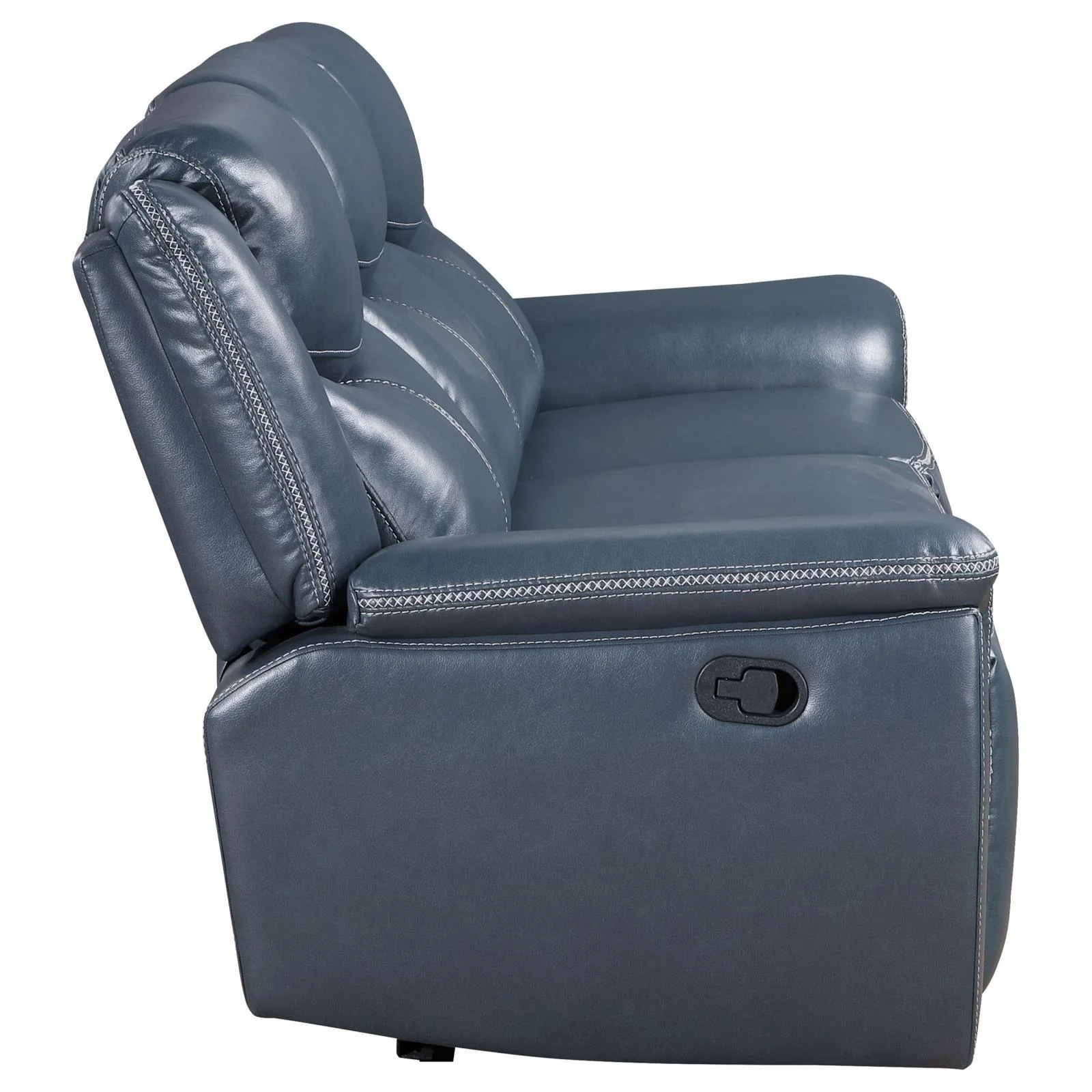 Sloane Blue Upholstered Motion Reclining Sofa with Drop Down Table - Image 6