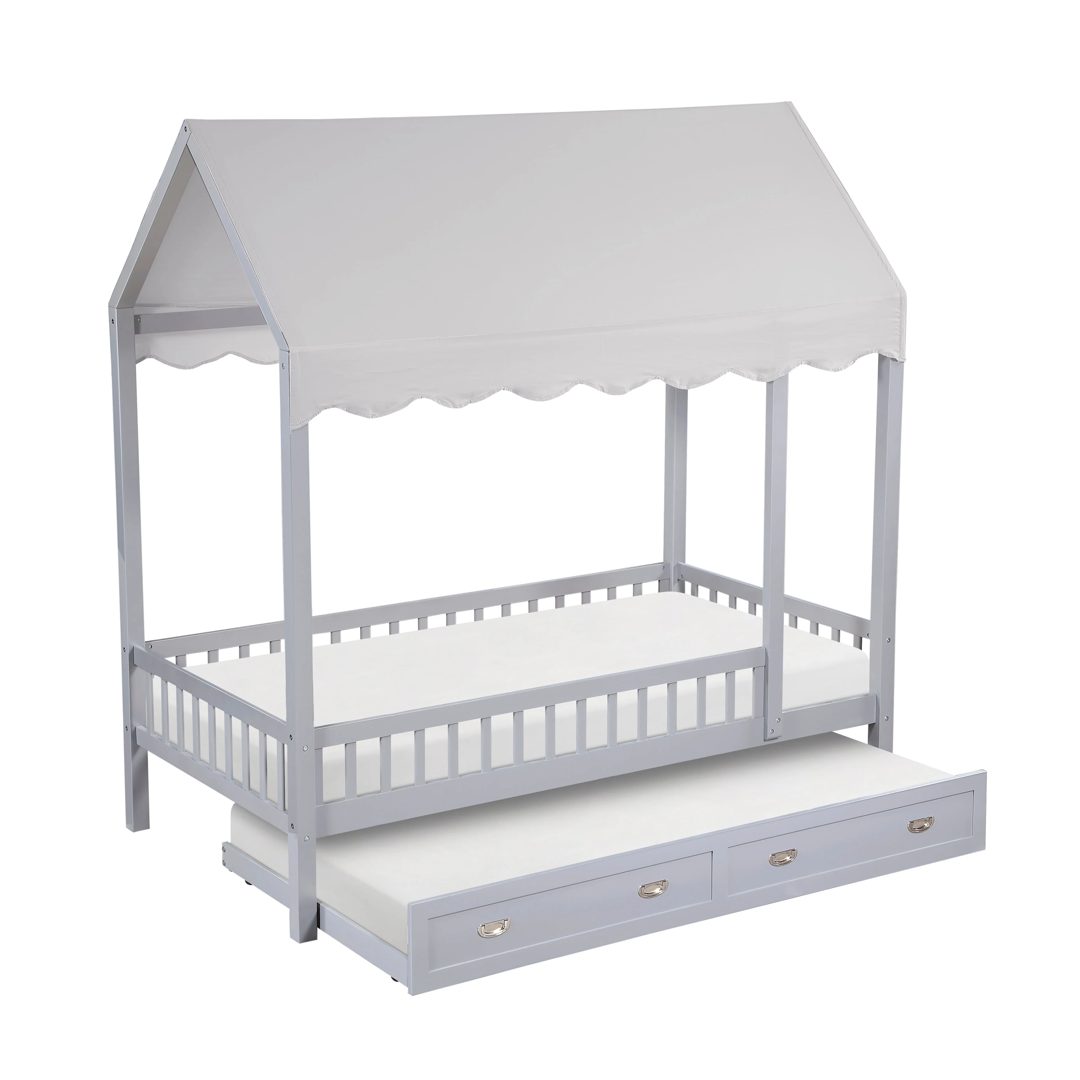 Sloane Gray Twin Canopy Platform Bed - Image 10