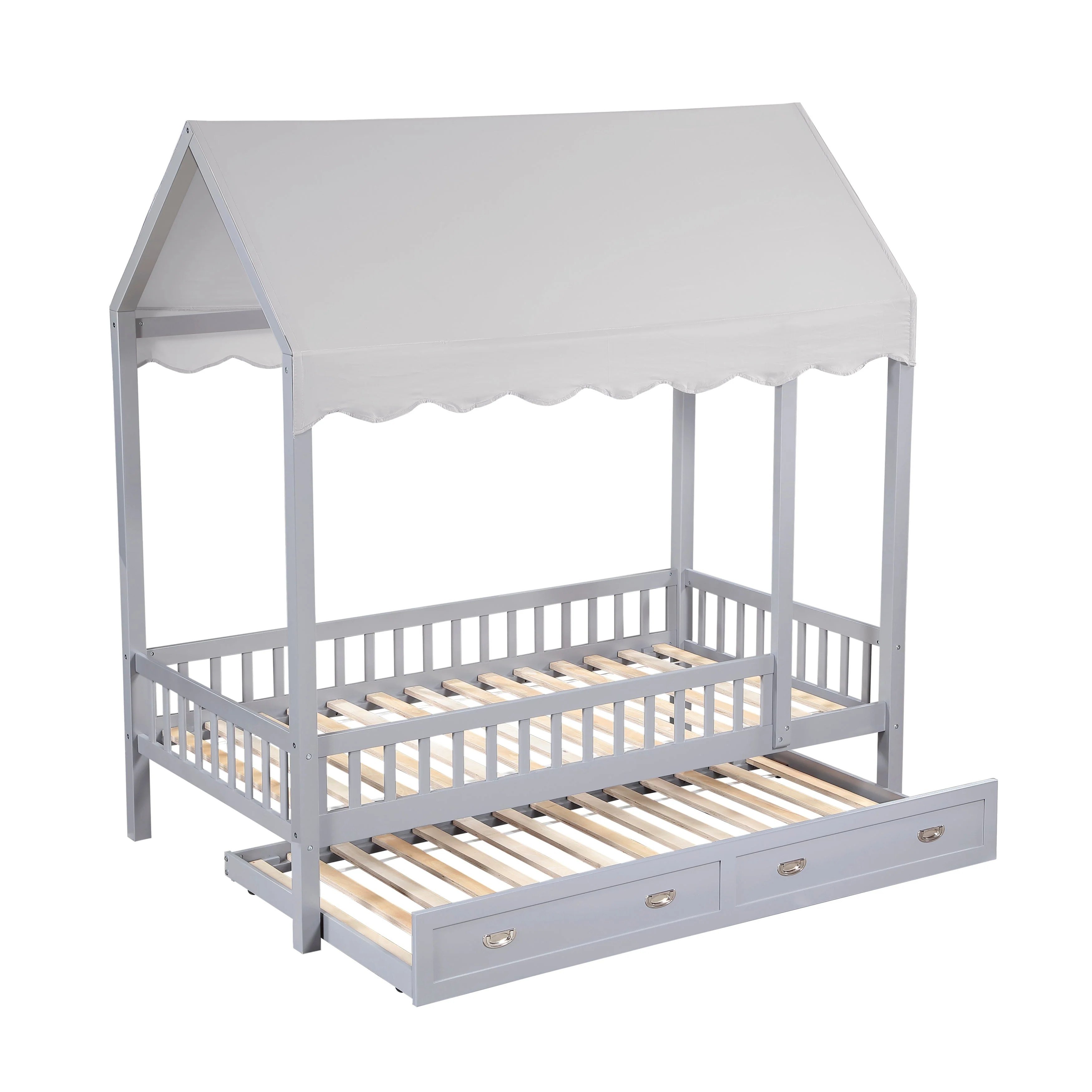 Sloane Gray Twin Canopy Platform Bed - Image 11