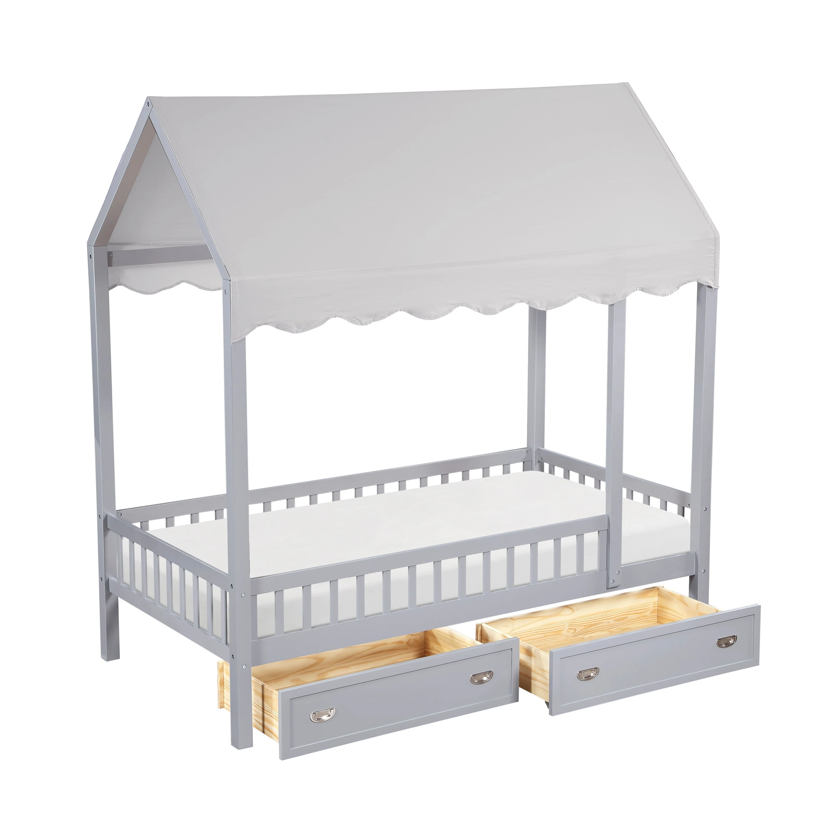 Sloane Gray Twin Canopy Platform Bed - Image 14
