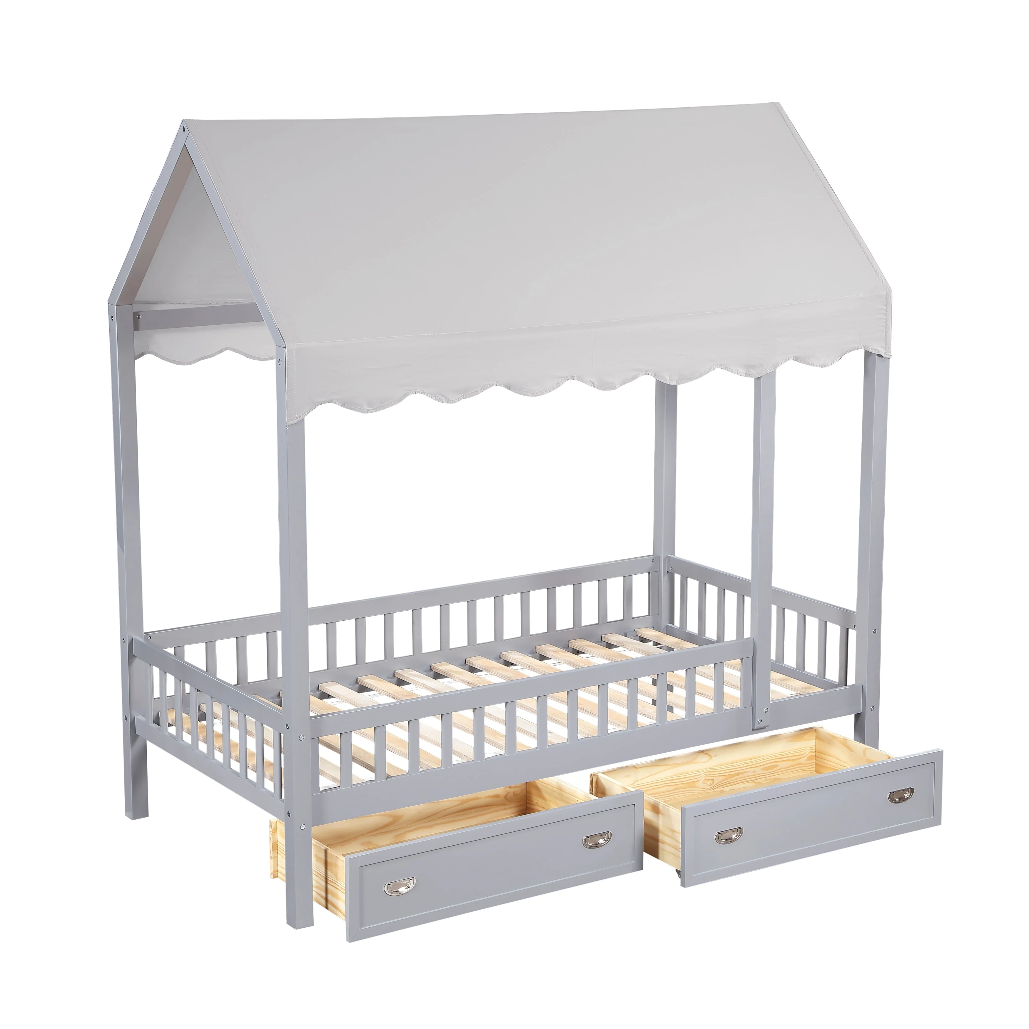 Sloane Gray Twin Canopy Platform Bed - Image 15