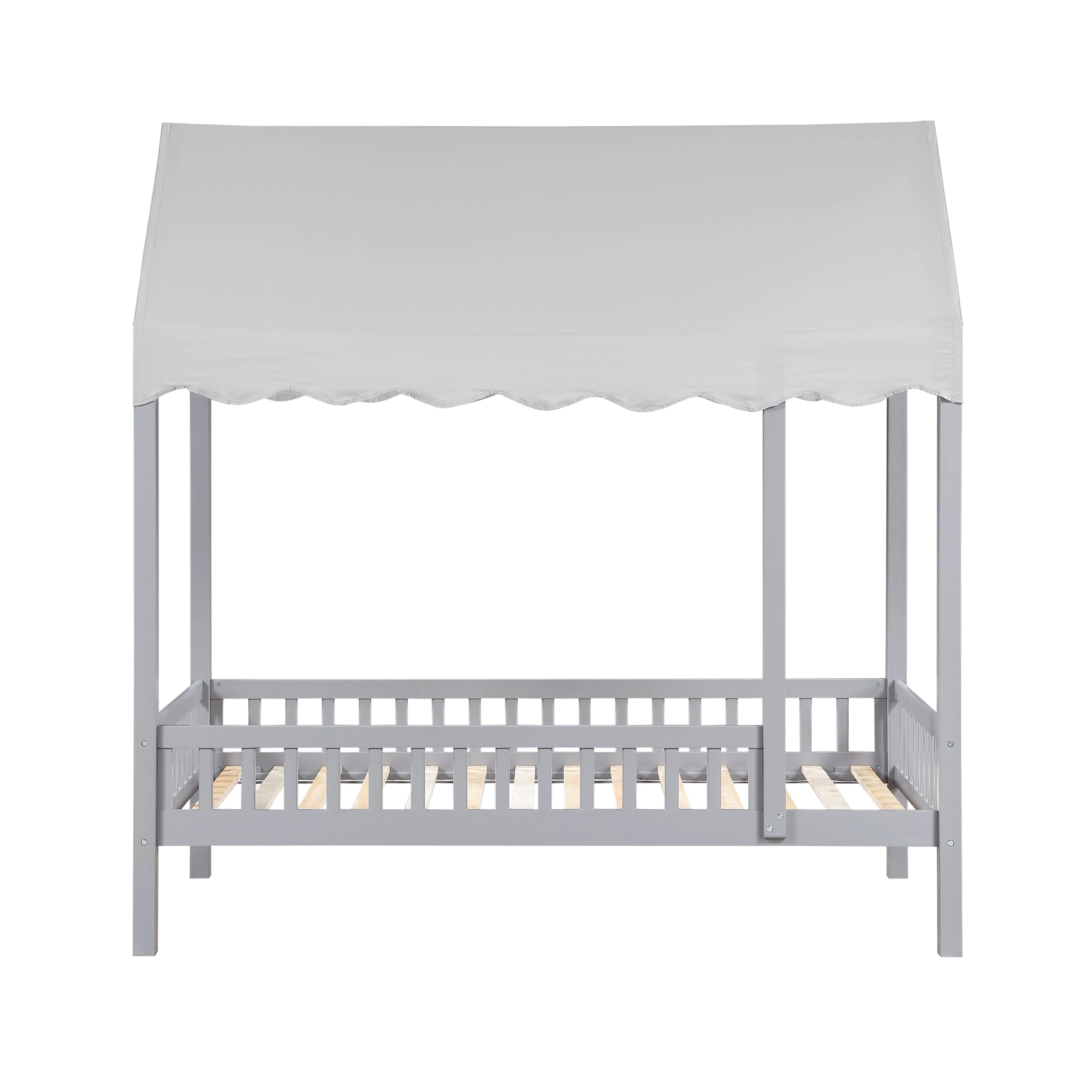Sloane Gray Twin Canopy Platform Bed - Image 4