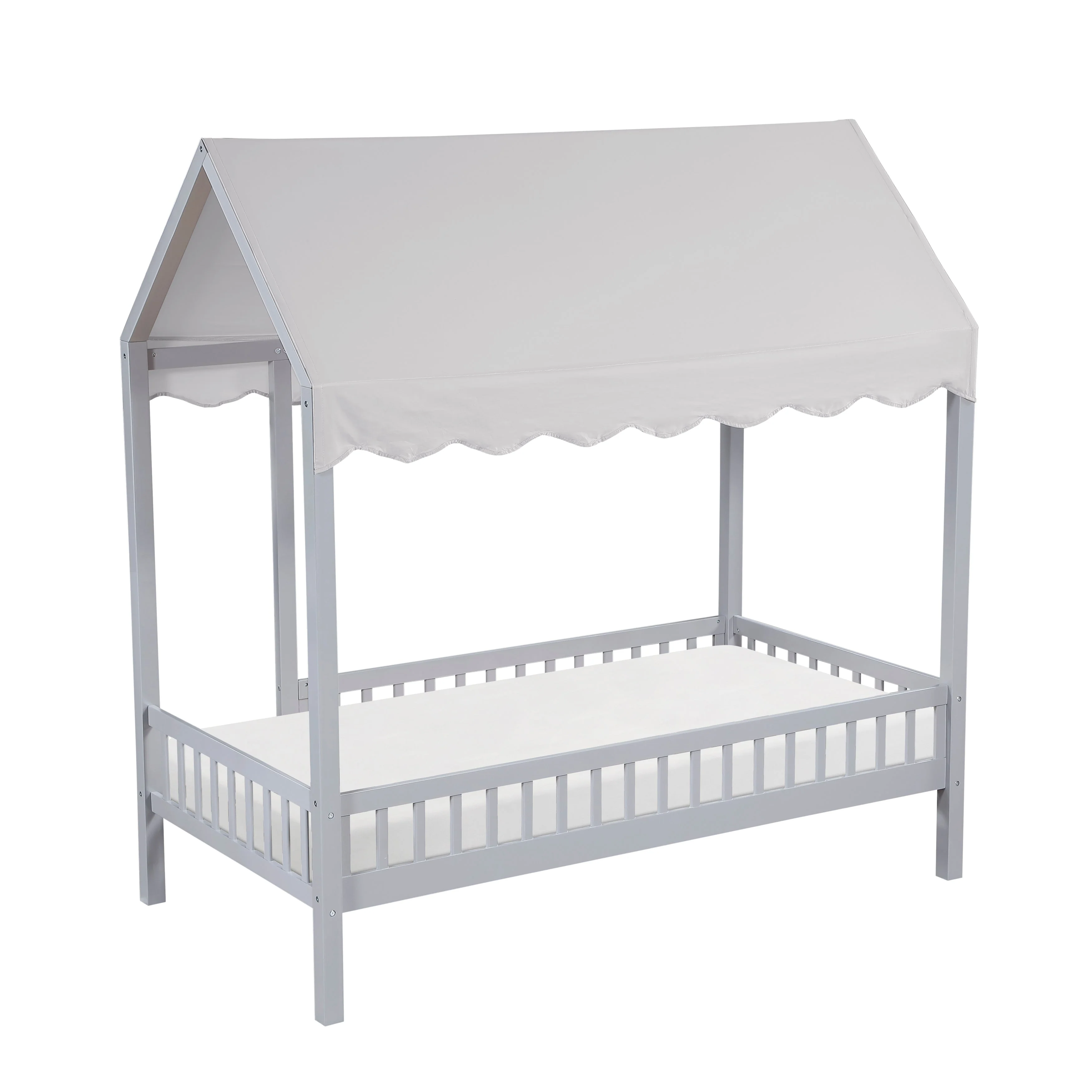 Sloane Gray Twin Canopy Platform Bed - Image 6