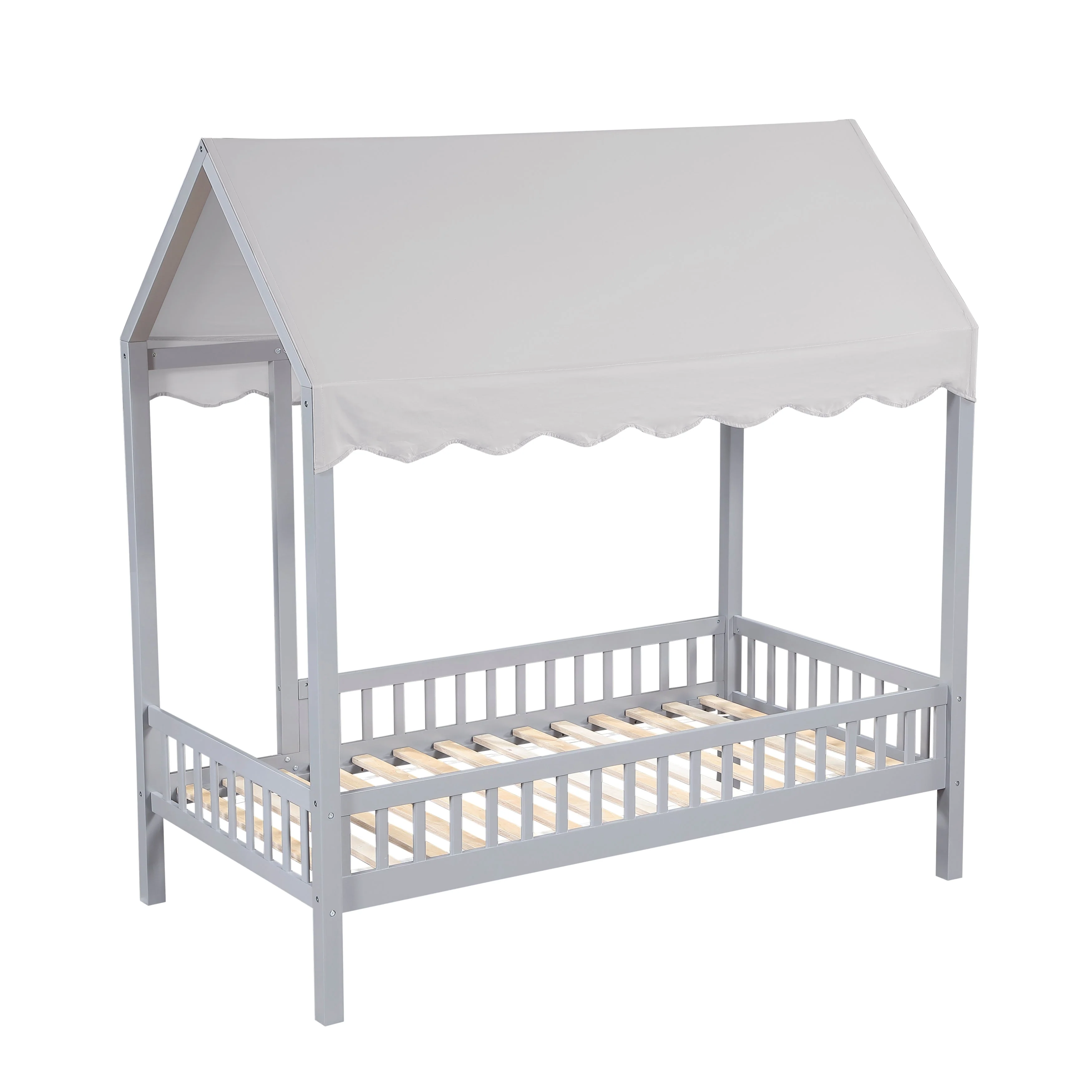 Sloane Gray Twin Canopy Platform Bed - Image 7