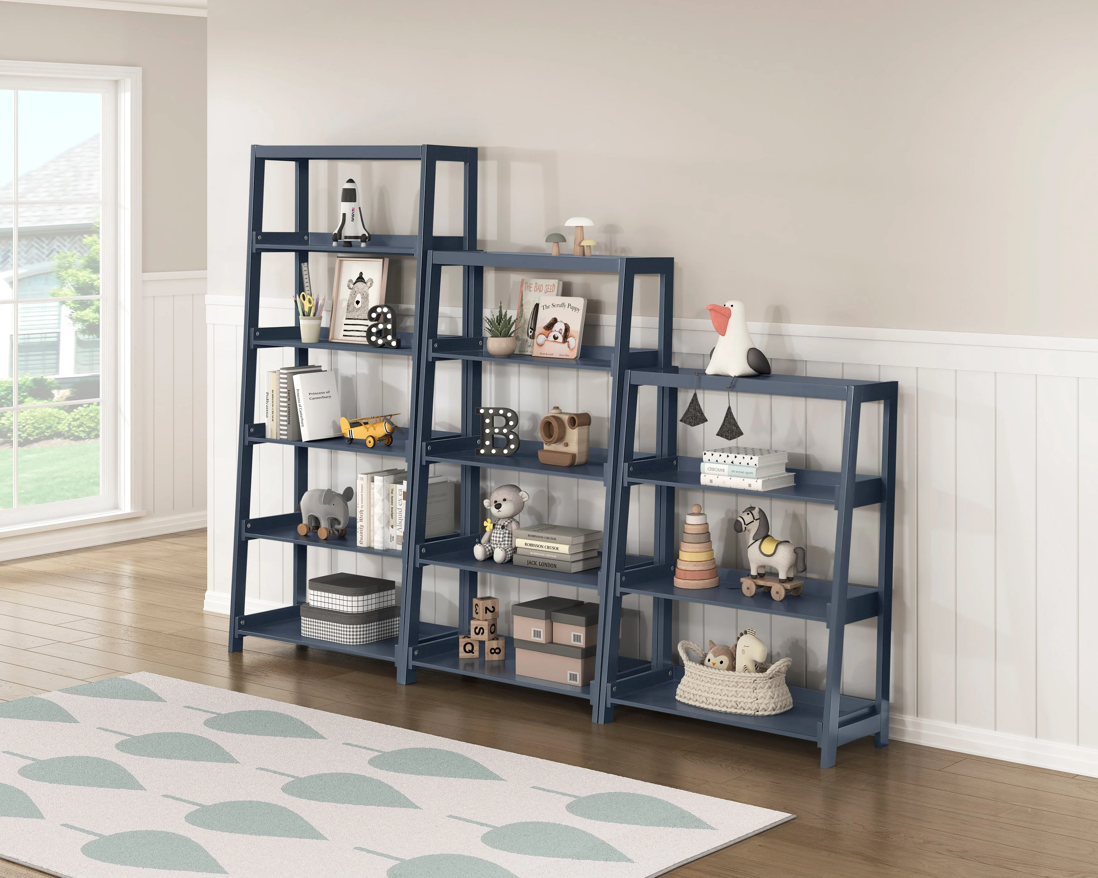Sloane Navy Blue Bookcase with 4 Fixed Shelves - Image 4
