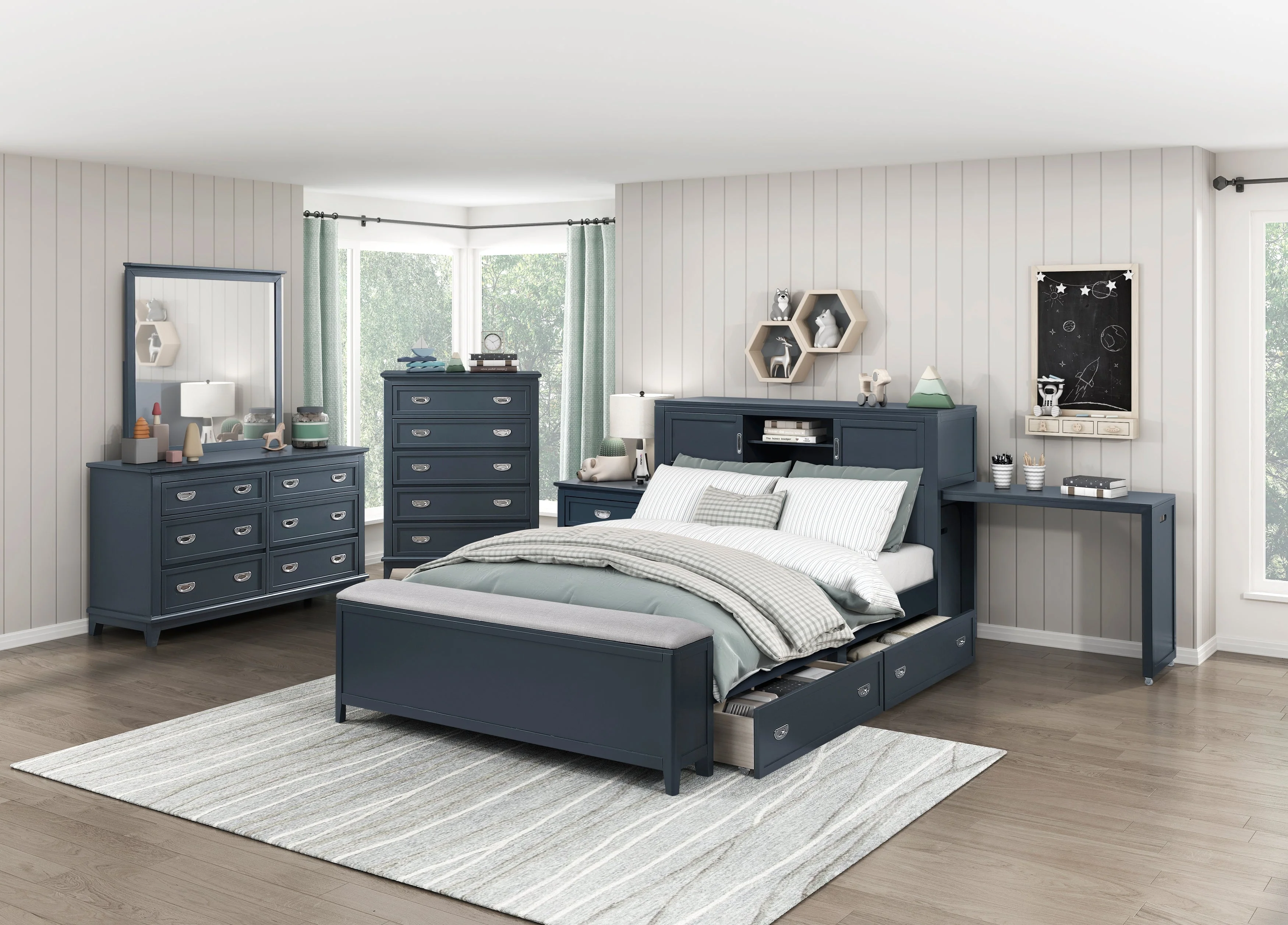 Sloane Navy Blue Night Stand - Image 15