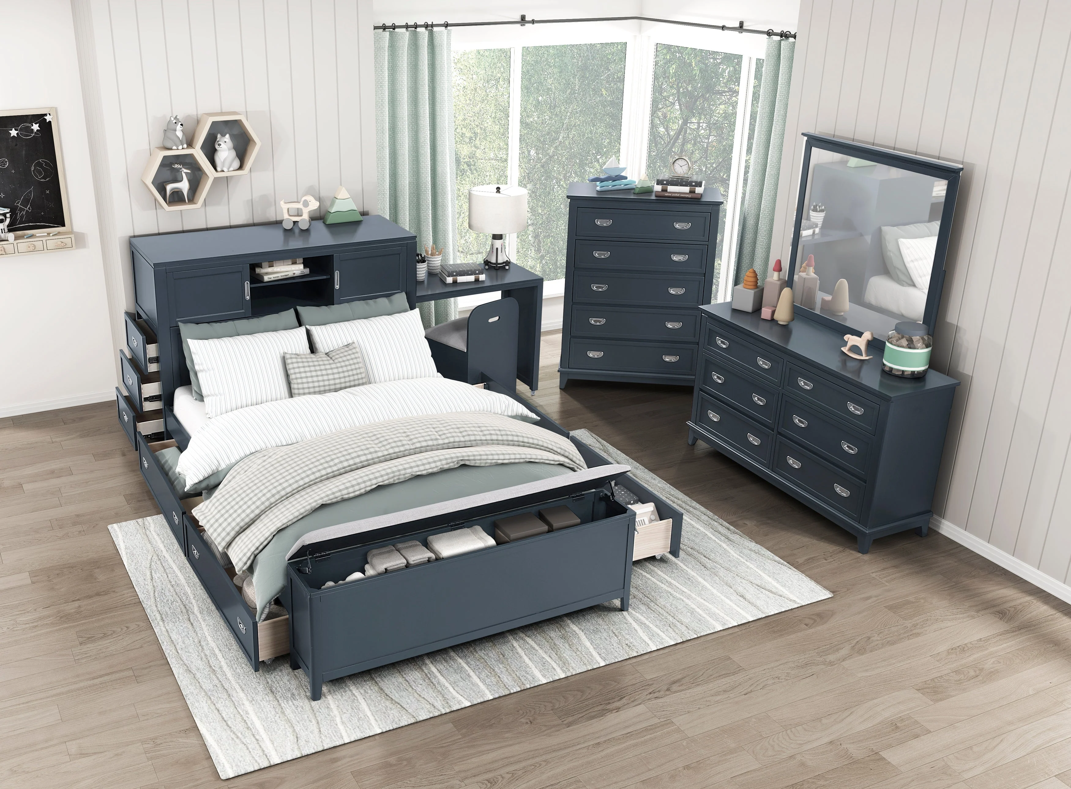 Sloane Navy Blue Night Stand - Image 16