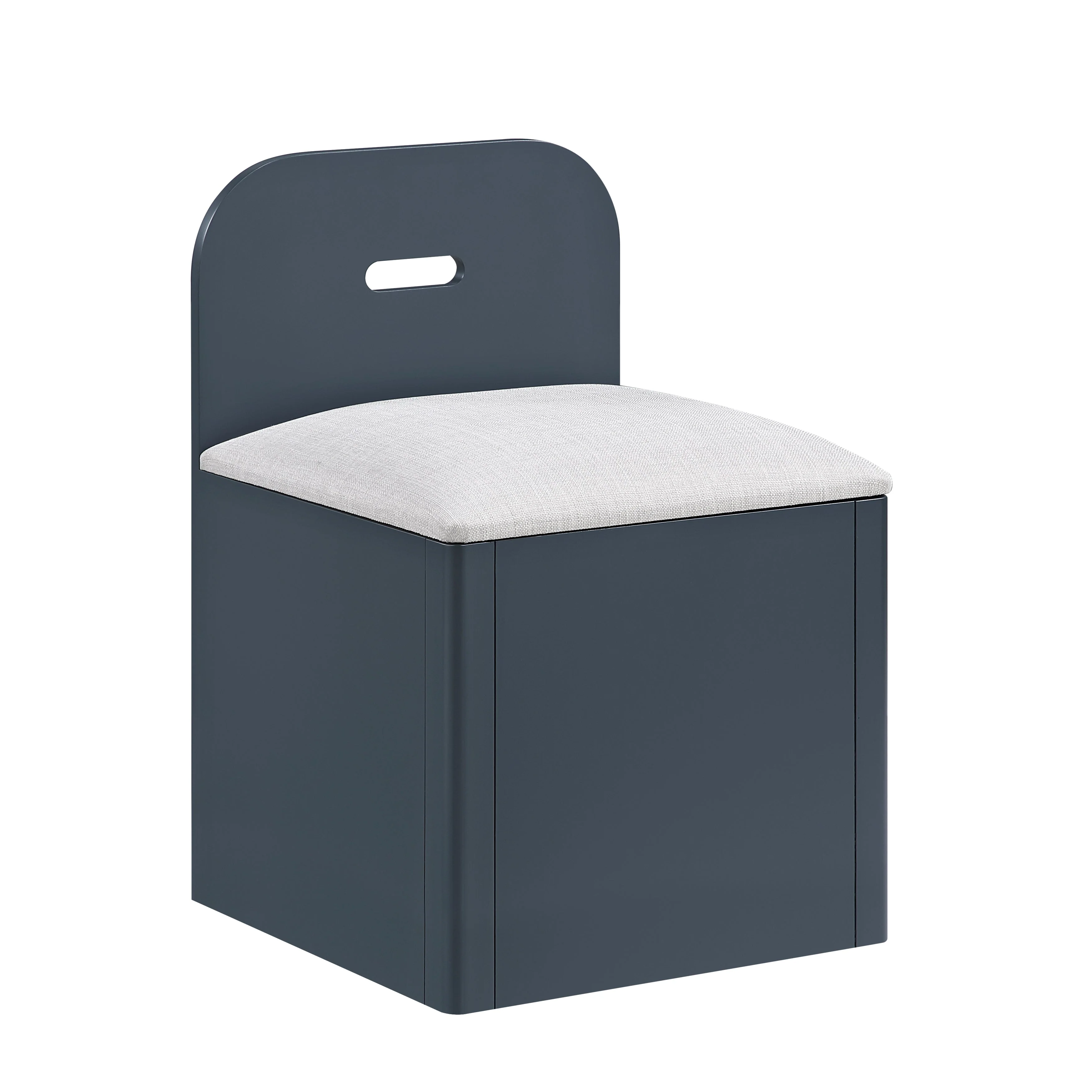 Sloane Navy Blue Twin Bookcase Bed with Hidden Desk, Stool and Storage Bench - Image 23