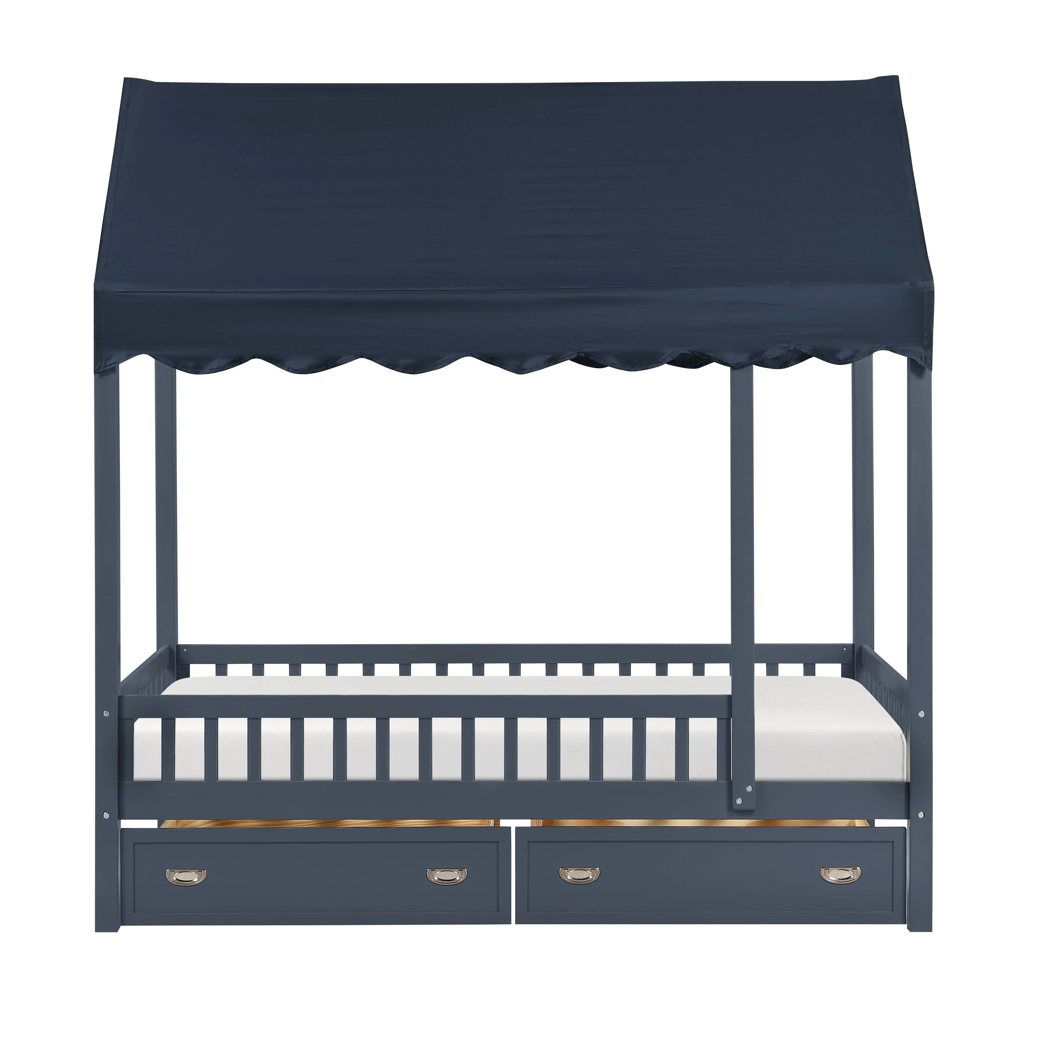 Sloane Navy Blue Twin Canopy Platform Bed - Image 12