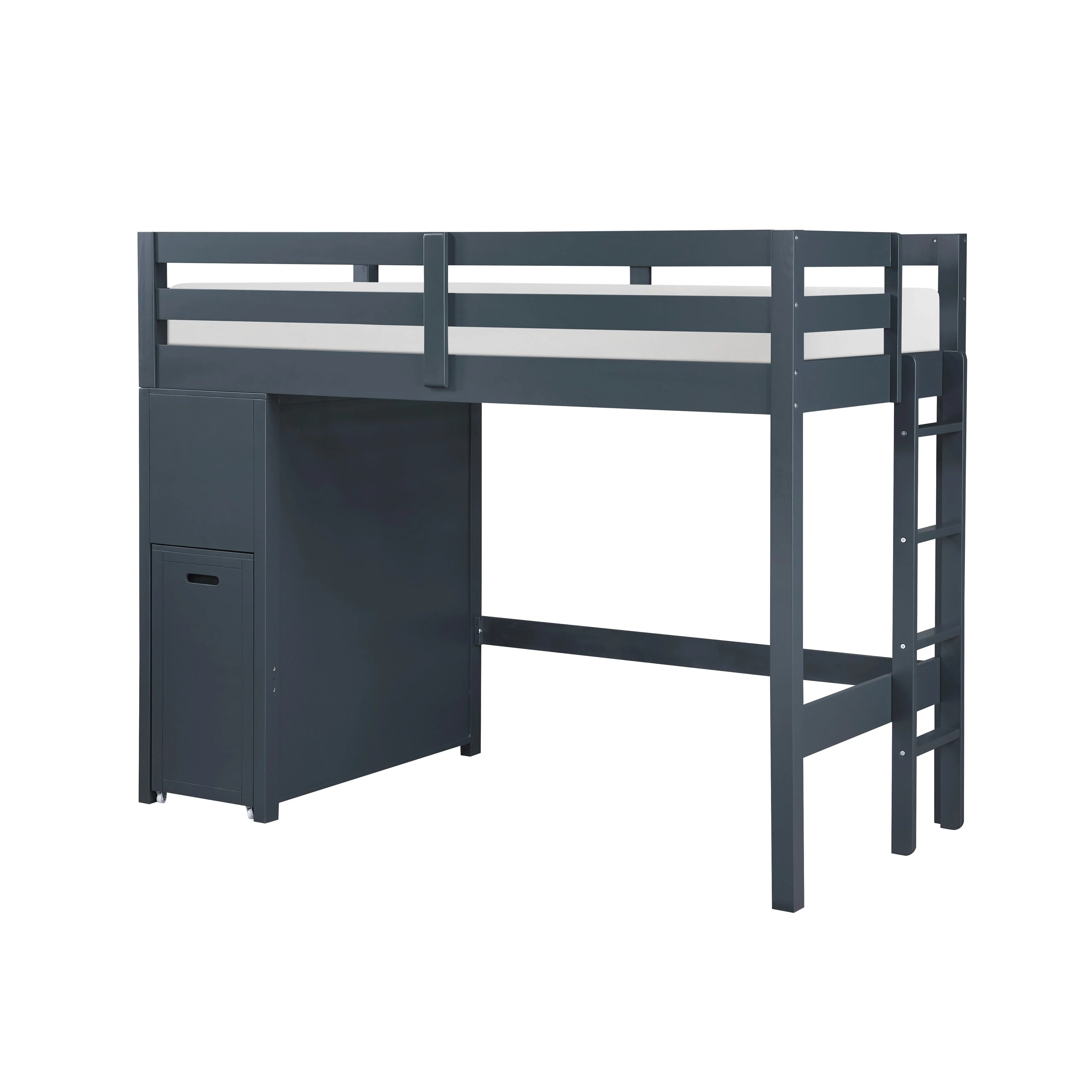 Sloane Navy Blue Twin/Full Loft Bunk Bed with Chest and Hidden Desk - Image 15