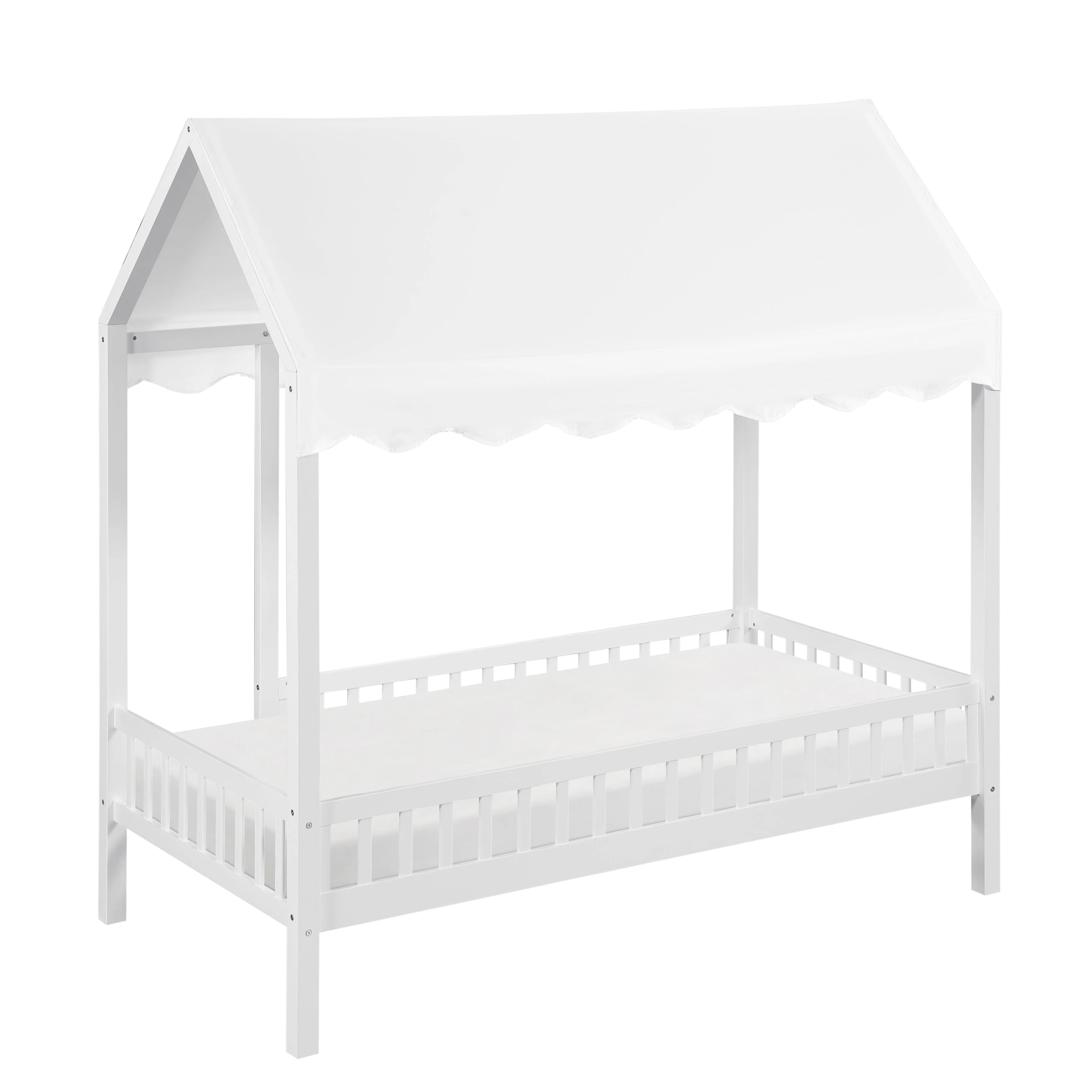 Sloane White Twin Canopy Platform Bed - Image 7