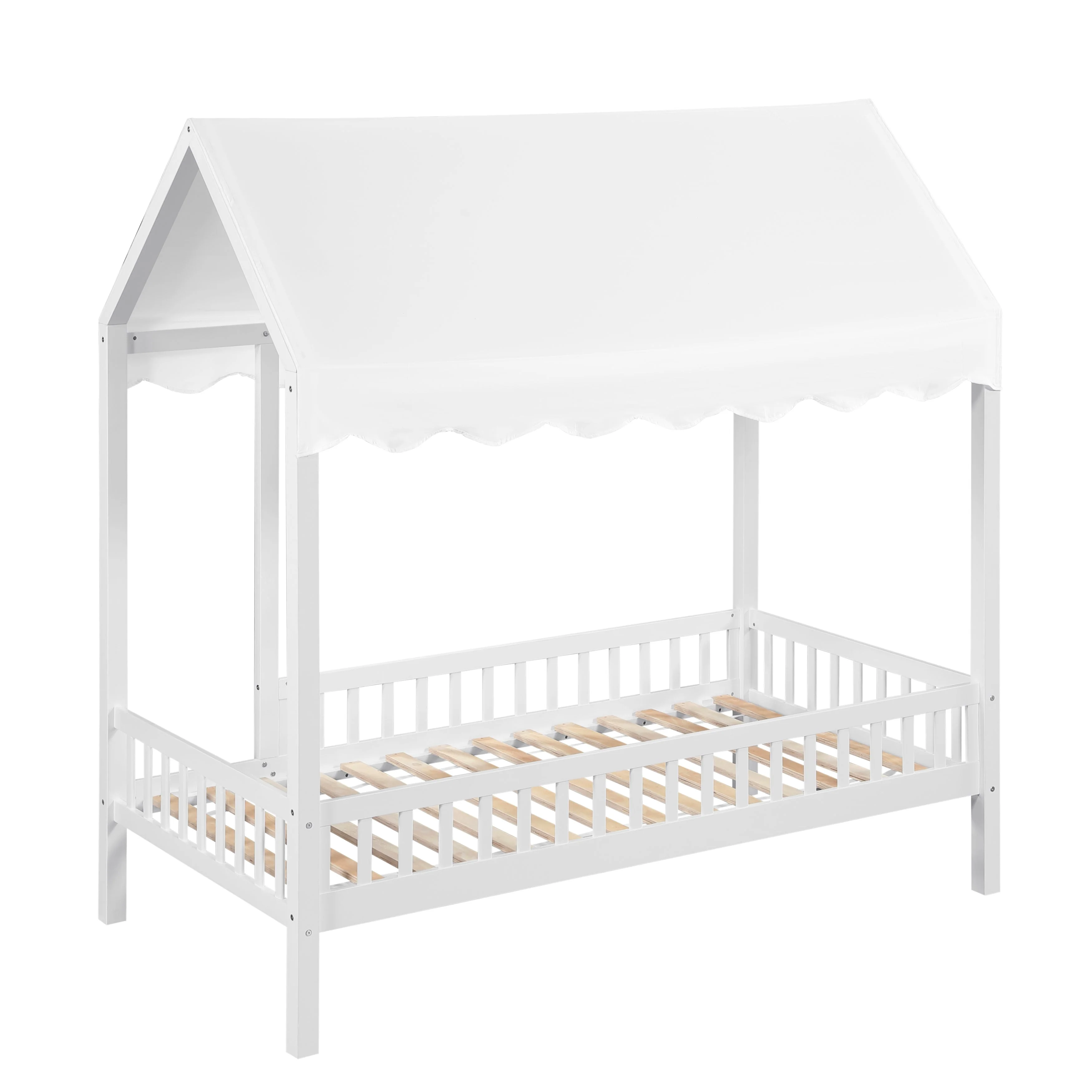 Sloane White Twin Canopy Platform Bed - Image 8