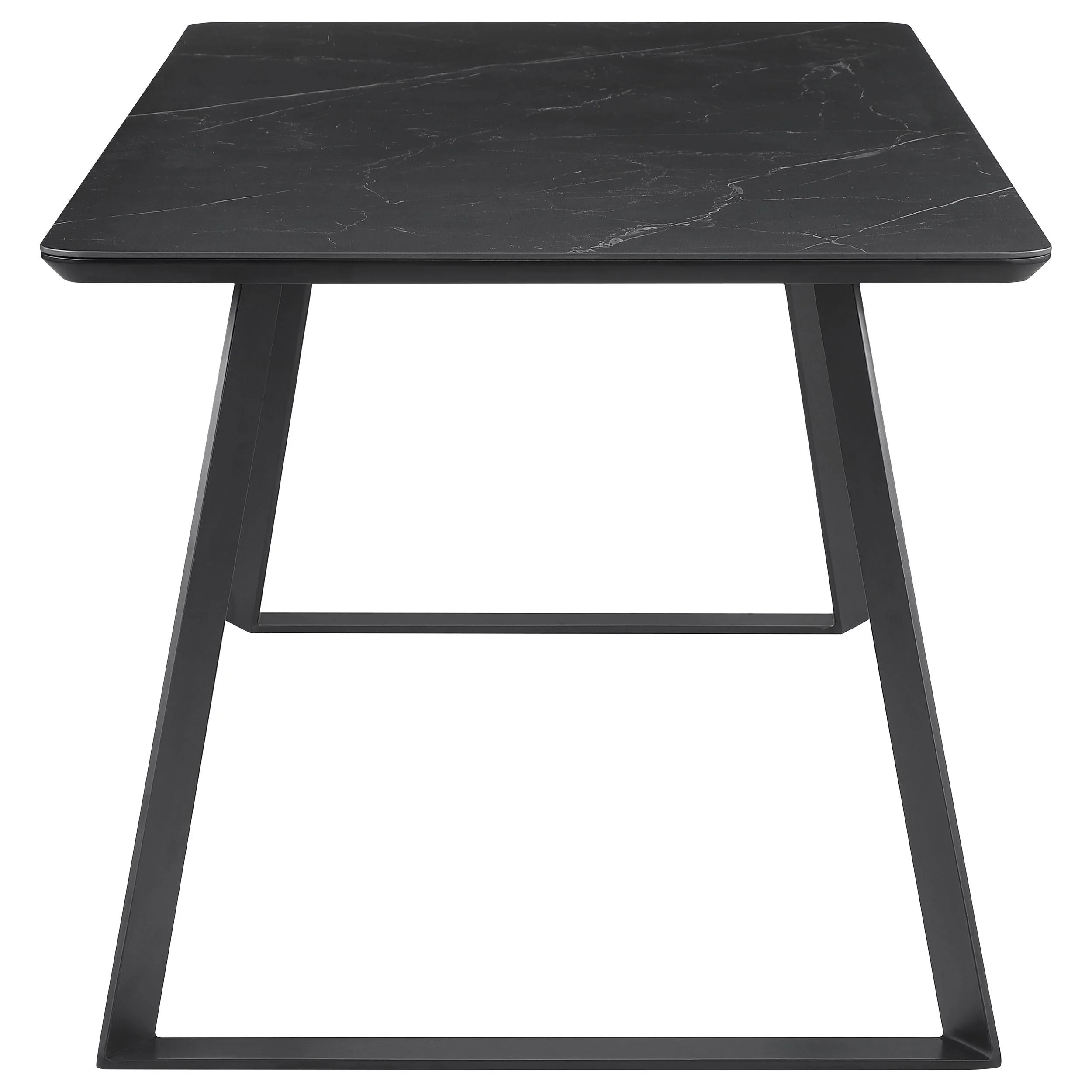 Smith Black 5-Piece Rectangular Ceramic Top Dining Set - Image 4