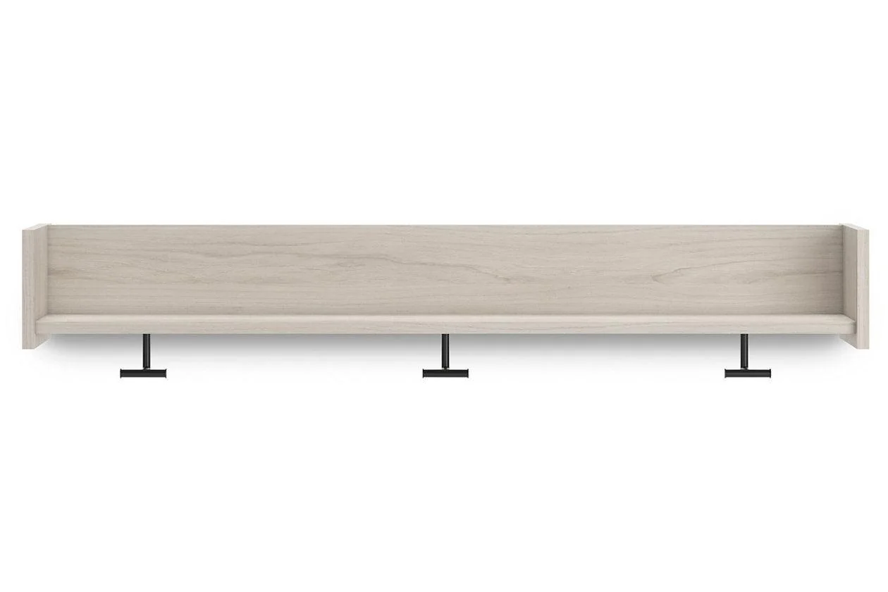 Socalle Light Natural Wall Mounted Coat Rack with Shelf - Image 2