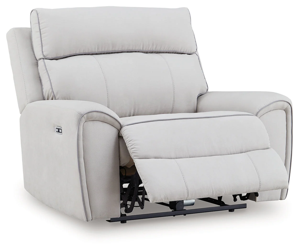 Social Pointe Pearl/Ash Dual Power Recliner with Adjustable Headrest - Image 3